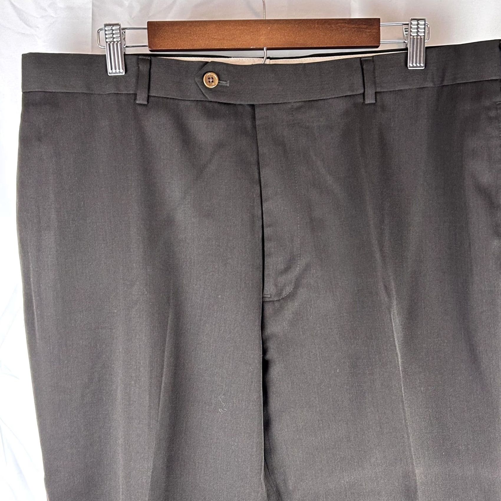 Brooks Brothers Brooks Brothers 1818 Madison Dress Pants Mens 38x29 Brown Wool Cuffed Flat Front Pockets Straight Leg Bagged Trousers Size US 38 / EU 54 - 2 Thumbnail