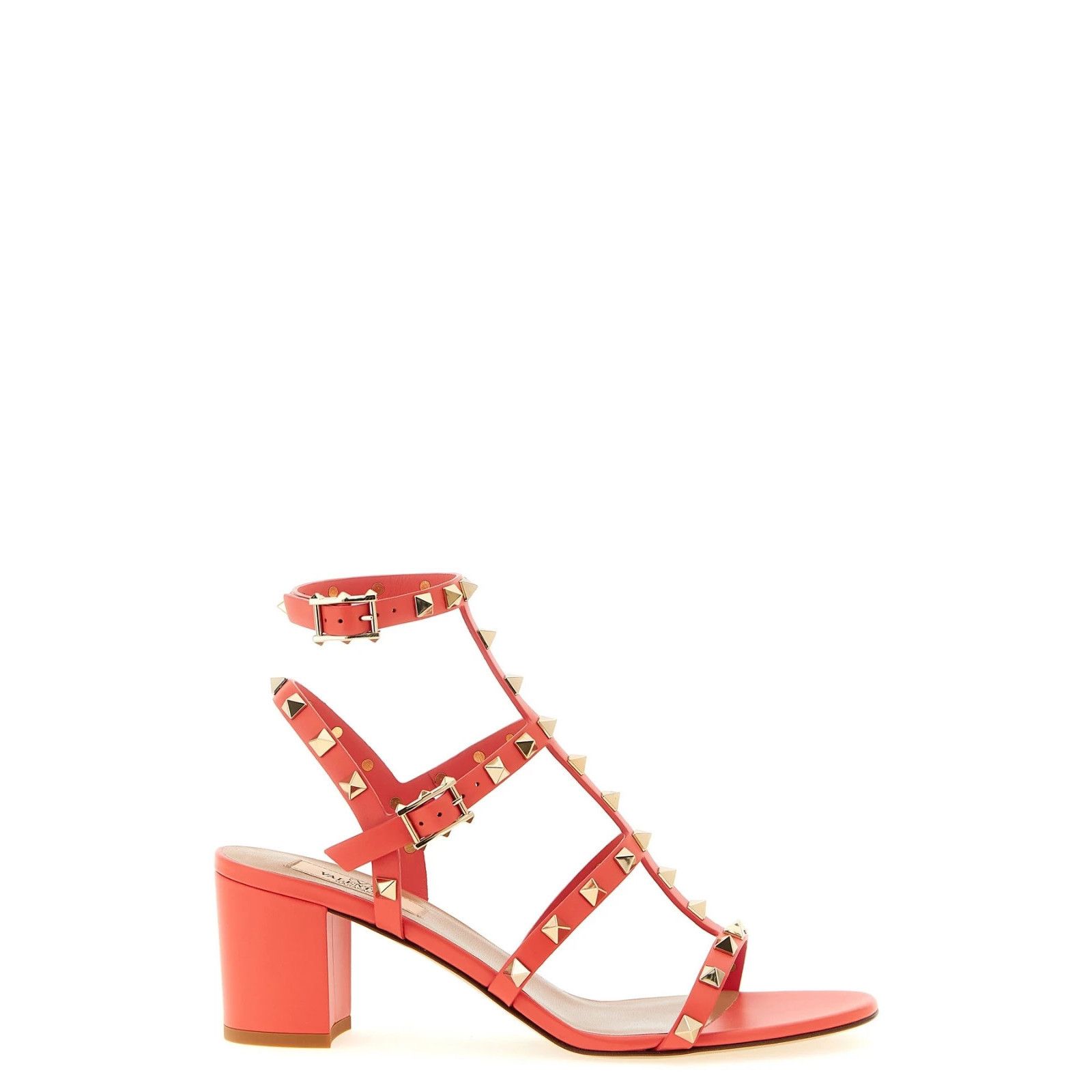 VALENTINO GARAVANI Rockstud Orange Leather Sandals New & Aut