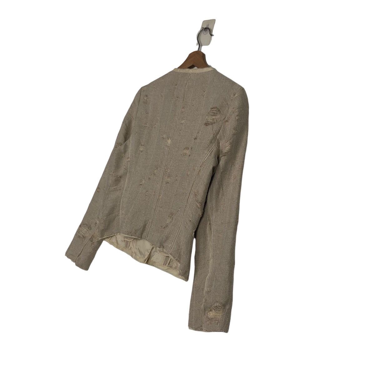 Prada 📌Rich Grey Cropped Distressed Tweed Jacket Prada Milano Size M / US 6-8 / IT 42-44 - 11 Thumbnail
