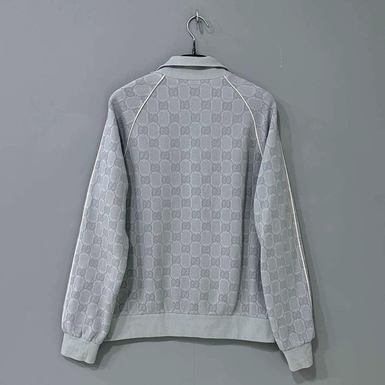 Gucci Gray Embossed ZipUp Jacket by Gucci-2505 Size L / US 10 / IT 46 - 3 Thumbnail