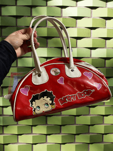 Cartoon Network x Vintage Y2K Betty Boop Messenger Bag Crossbody Pink Logo Strawberry in Red, Men's