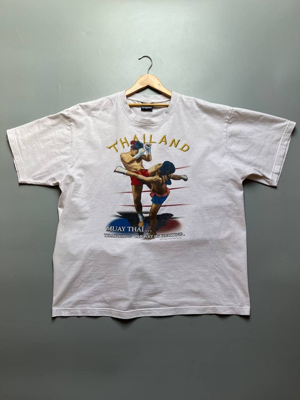 Pre-owned Flight Club T-shirt Muay Thai Thailand The Art Of Fighting In White