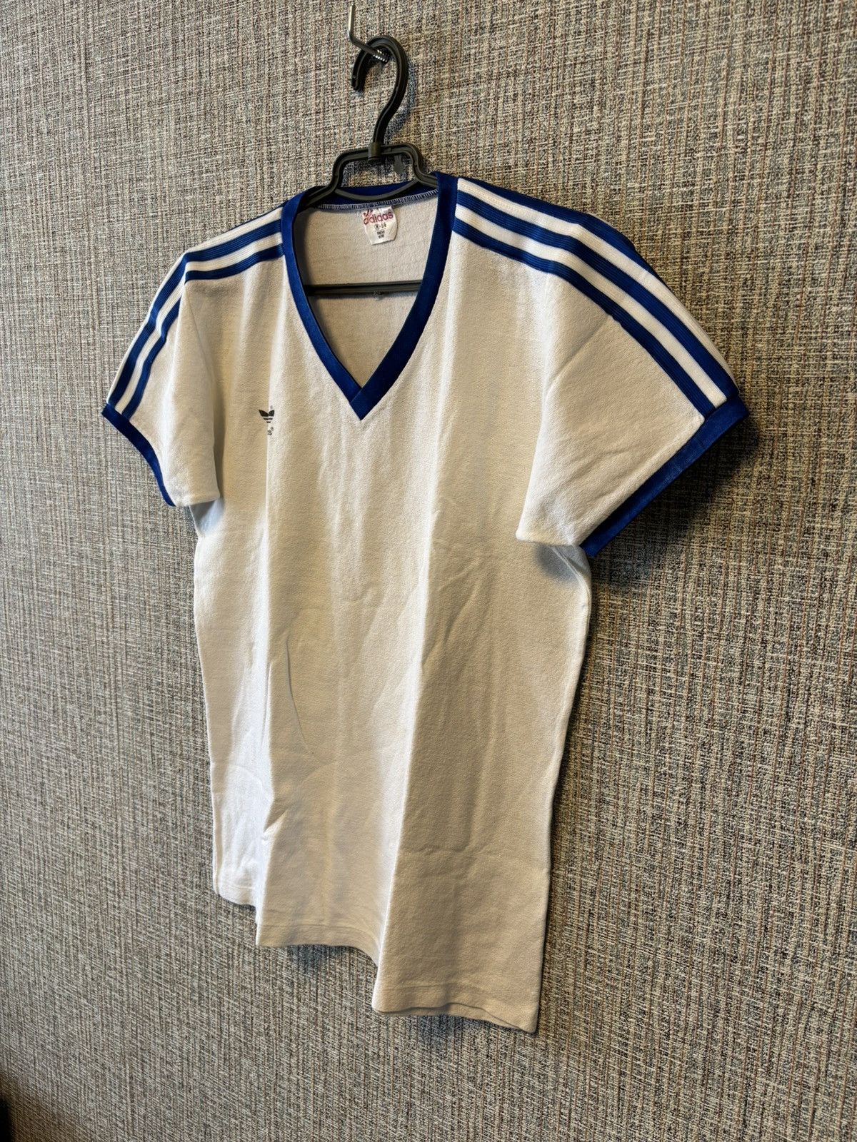 Adidas 80s Adidas V-Neck Tee White/Blue West Germany M Size US M / EU 48-50 / 2 - 3 Thumbnail