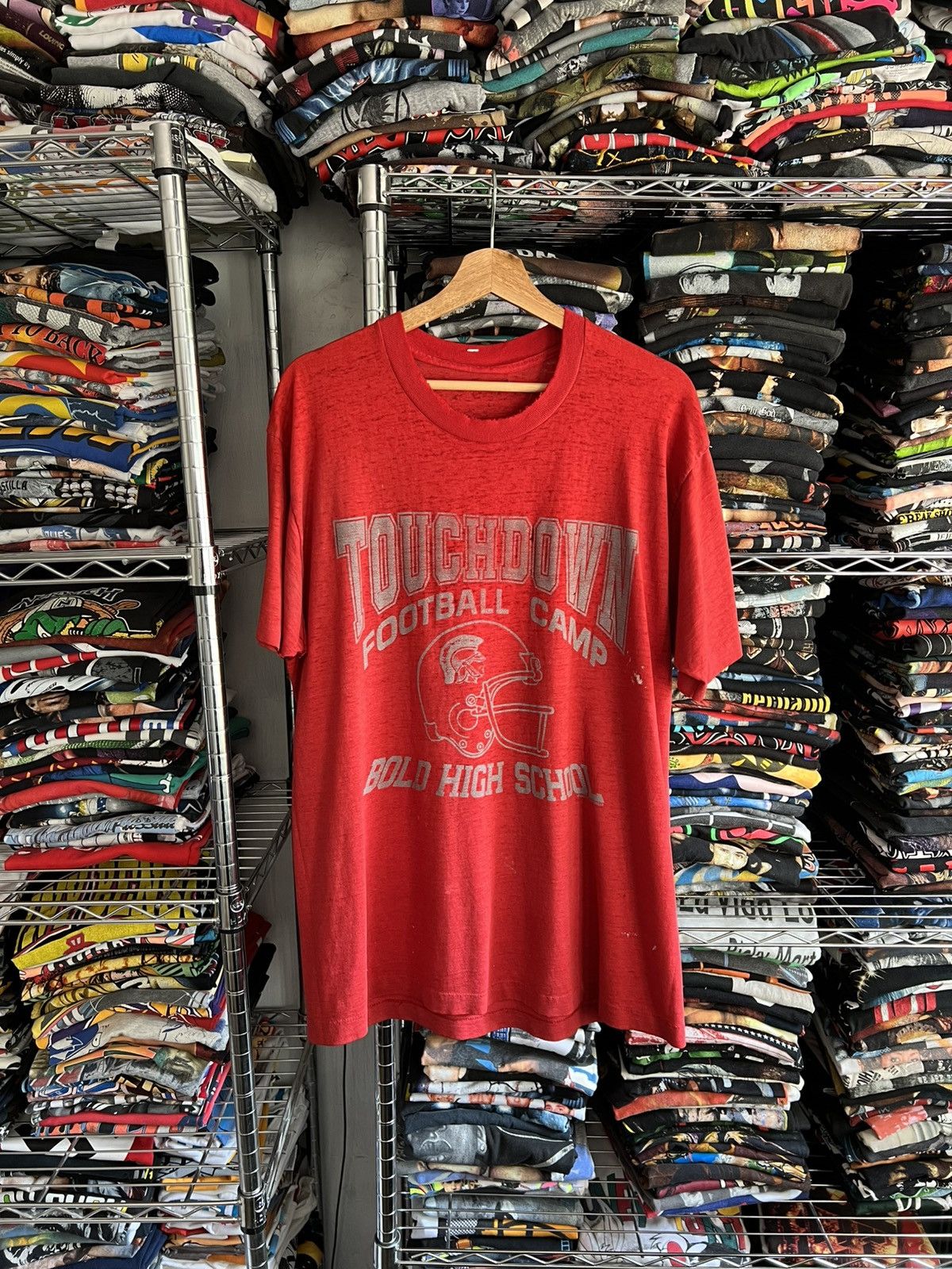 NFL 70s Touchdown Football Camp High School Single Stitch Tee Size US XL / EU 56 / 4 - 1 Thumbnail