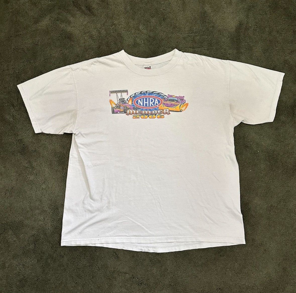 Anvil Vintage White Anvil Race NHRA Member 2006 T-shirt Size US XL / EU 56 / 4 - 1 Thumbnail