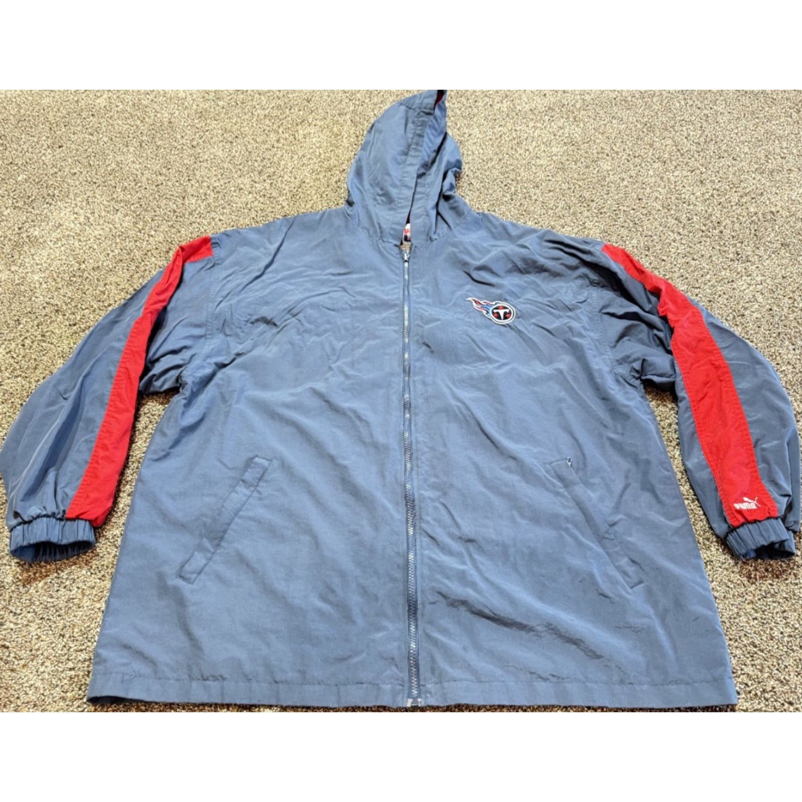 Puma PUMA Tennessee Titans Pum Mens Windbreaker Jacket XL Blue Logo NFL Football Mens Windbreaker Jacket Size US XL / EU 56 / 4 - 2 Thumbnail