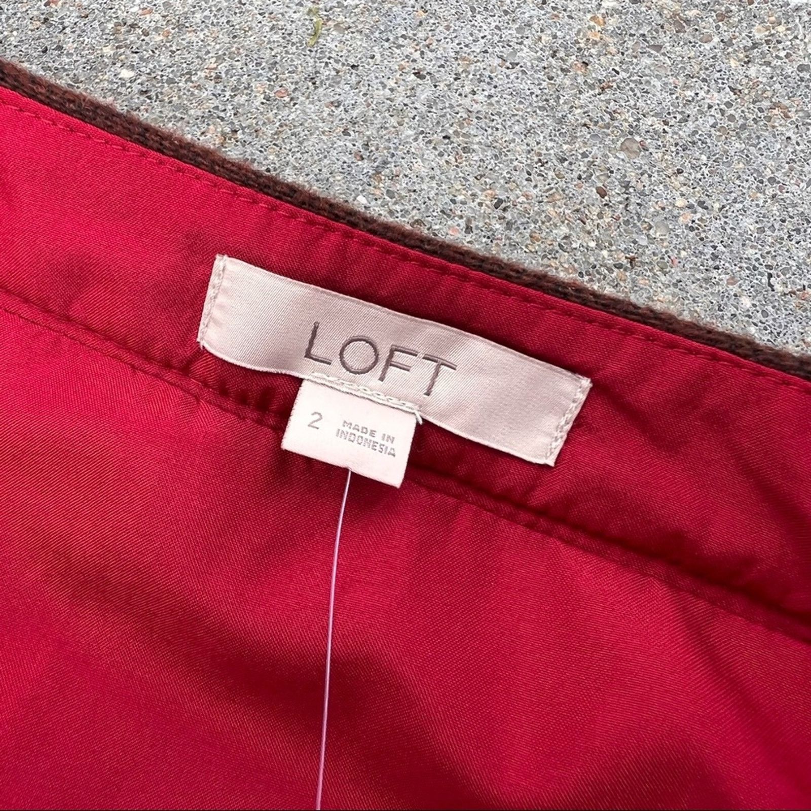 Loft Ann Taylor Loft Wool Striped Pink Red Wrap Mini Skirt 2 NWT Size 26" / US 2 / IT 38 - 6 Thumbnail