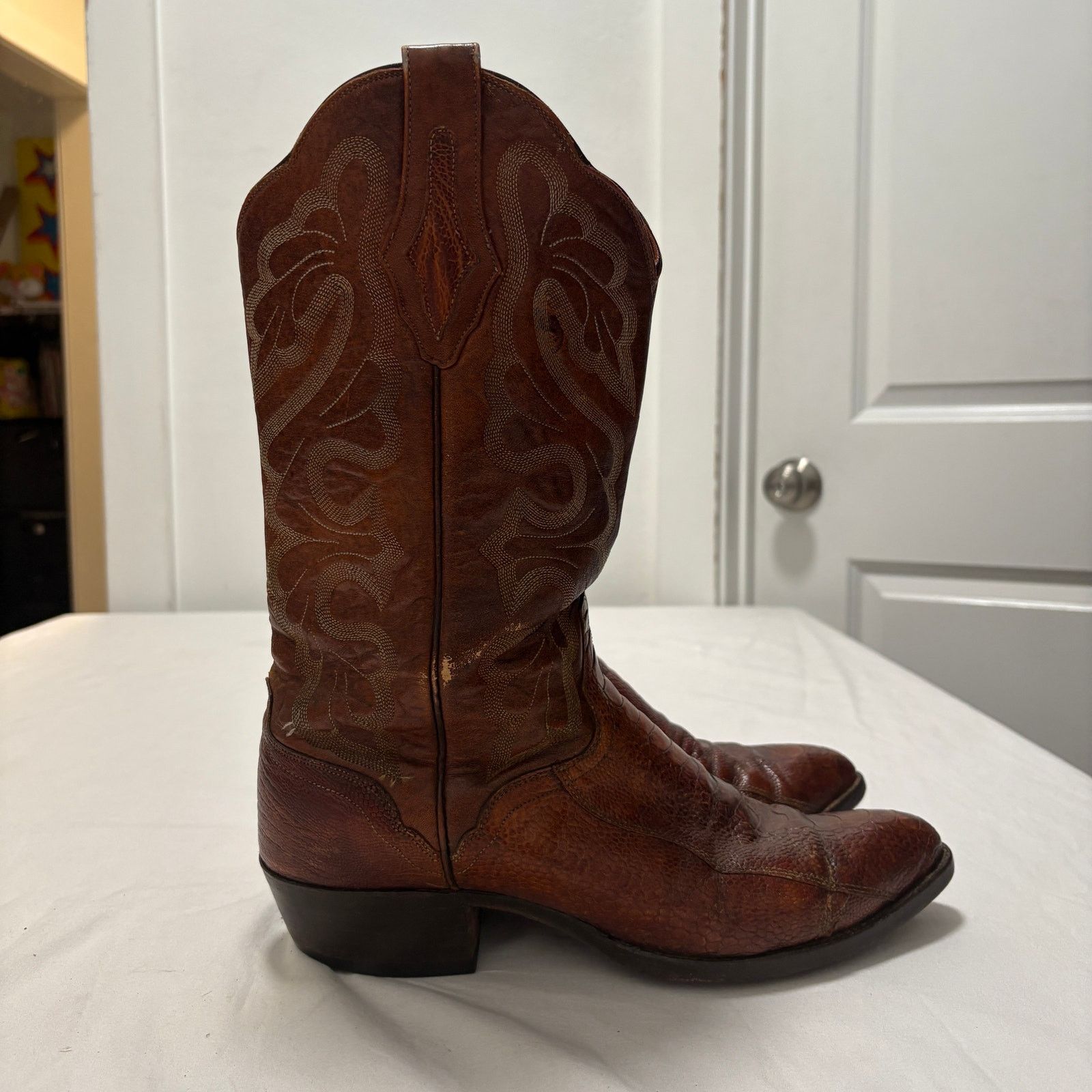 Other VTG El Dorado's Handmade Ostrich Leg Western Cowboy Boots Size US 11 / EU 44 - 5 Thumbnail