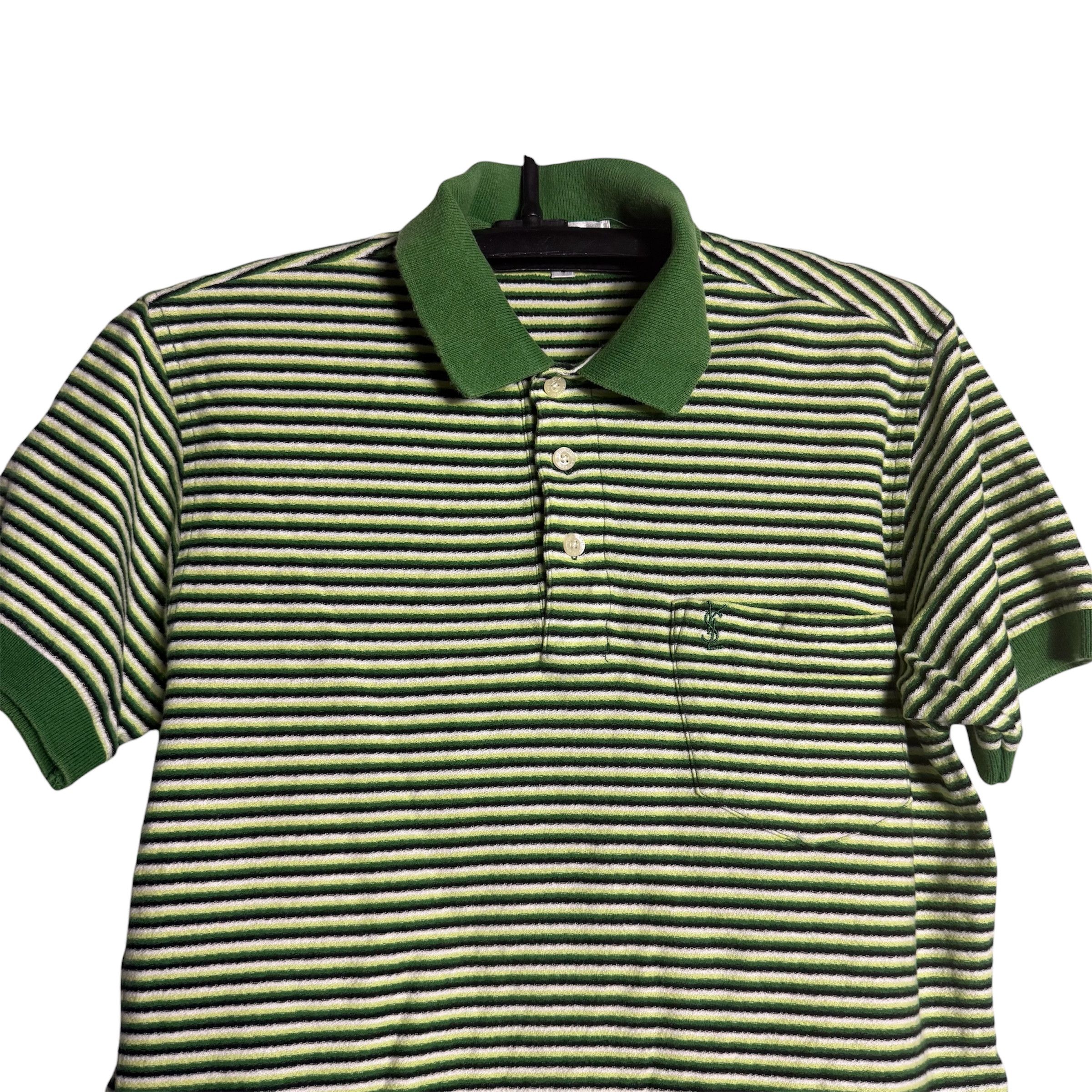 Yves Saint Laurent 🔥RARE🔥Vintage Yves Saint Laurent YSL Stripes Polo Shirt Size US S / EU 44-46 / 1 - 2 Thumbnail
