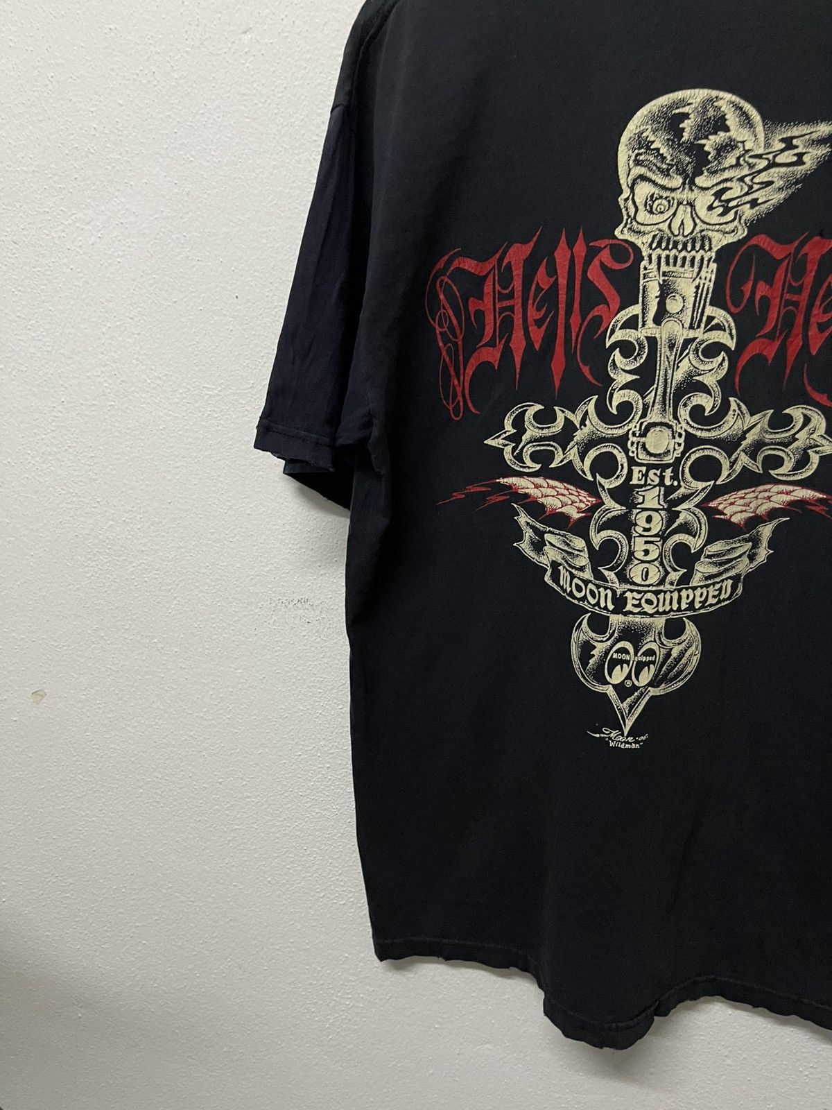 Other VINTAGE MOON EYES “WILDMAN” SKULL CROSS DISTRESSED SHIRT Size US L / EU 52-54 / 3 - 3 Thumbnail