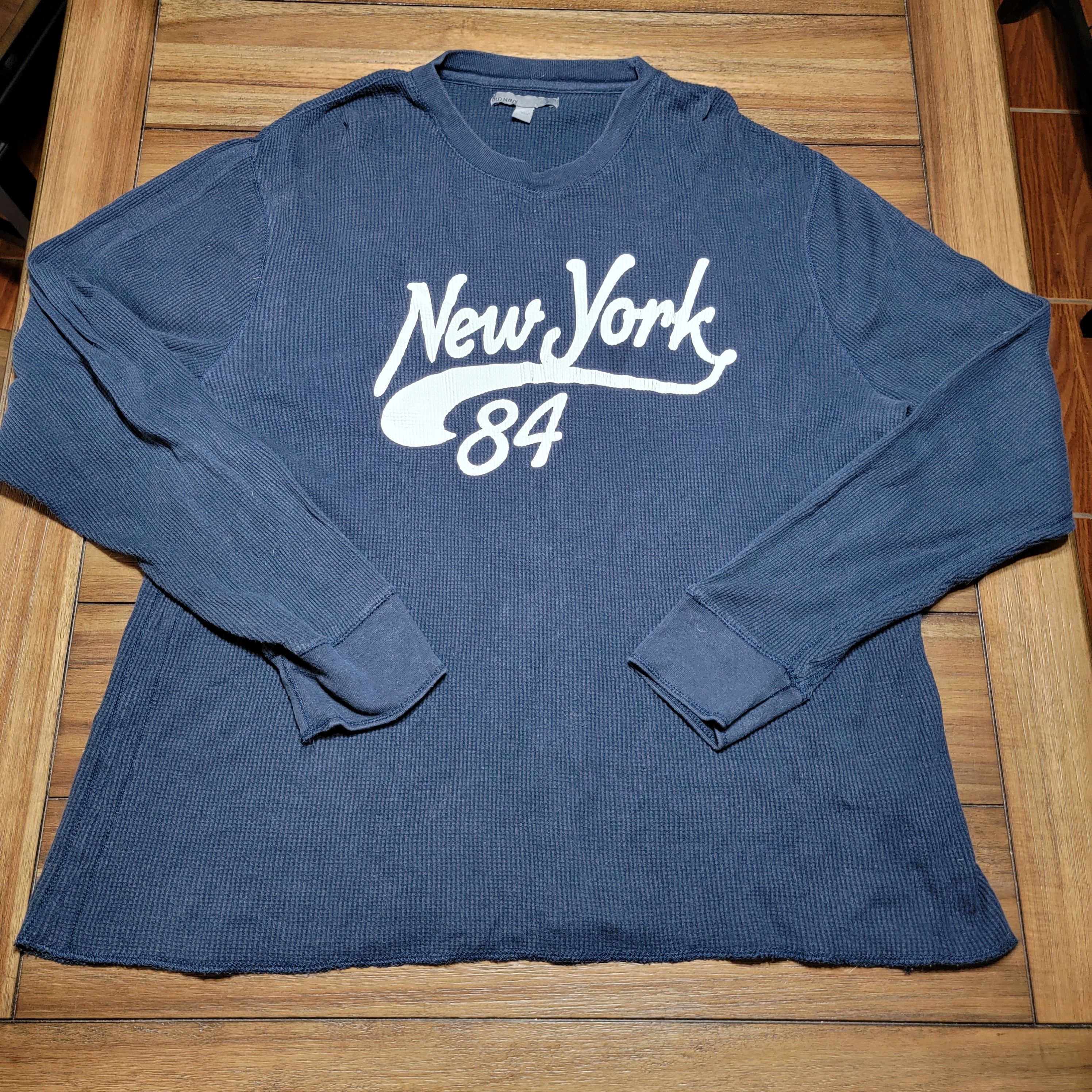 Old Navy Old Navy Waffle Pull Over LS Navy Tee New York 84 - Size XL Size XL / US 12-14 / IT 48-50 - 1 Thumbnail