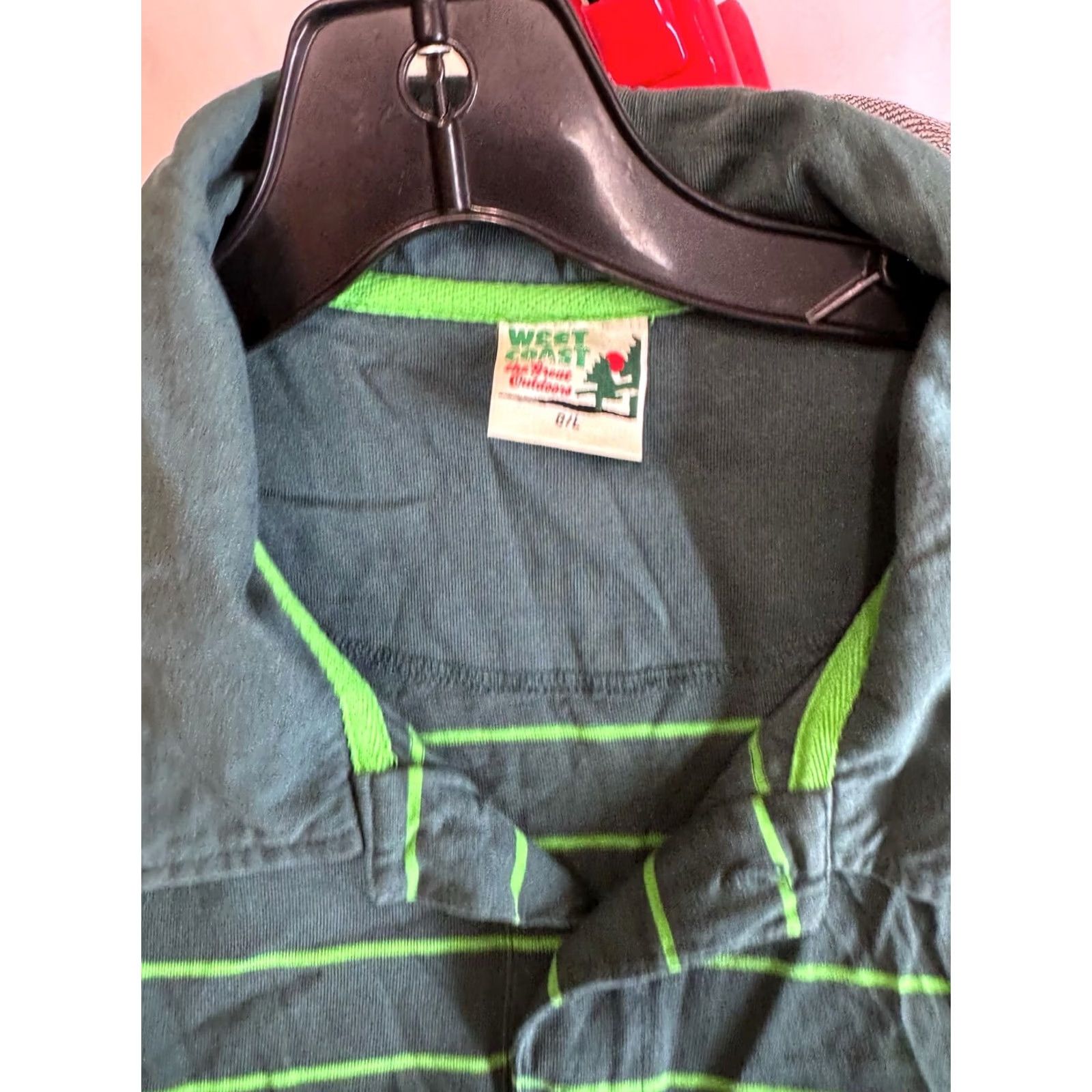 THE GREAT Nike West Coast The Great Outdoors Stripe Pine Tree POLO SHIRT Large L Mens Size US L / EU 52-54 / 3 - 5 Thumbnail