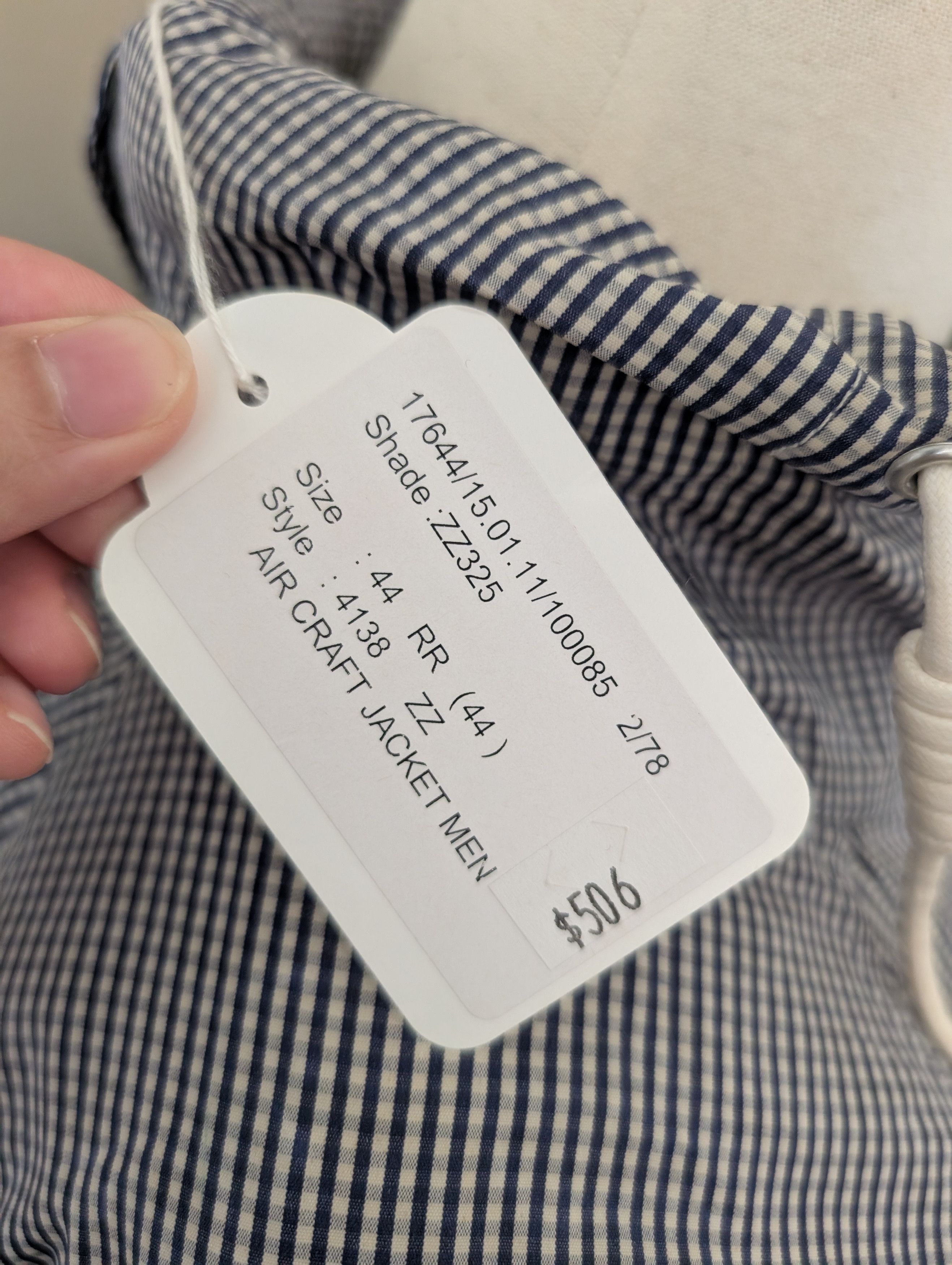 Nigel Cabourn Nigel Cabourn Beeswaxed Navy Check Aircraft Jacket Size US S / EU 44-46 / 1 - 13 Thumbnail