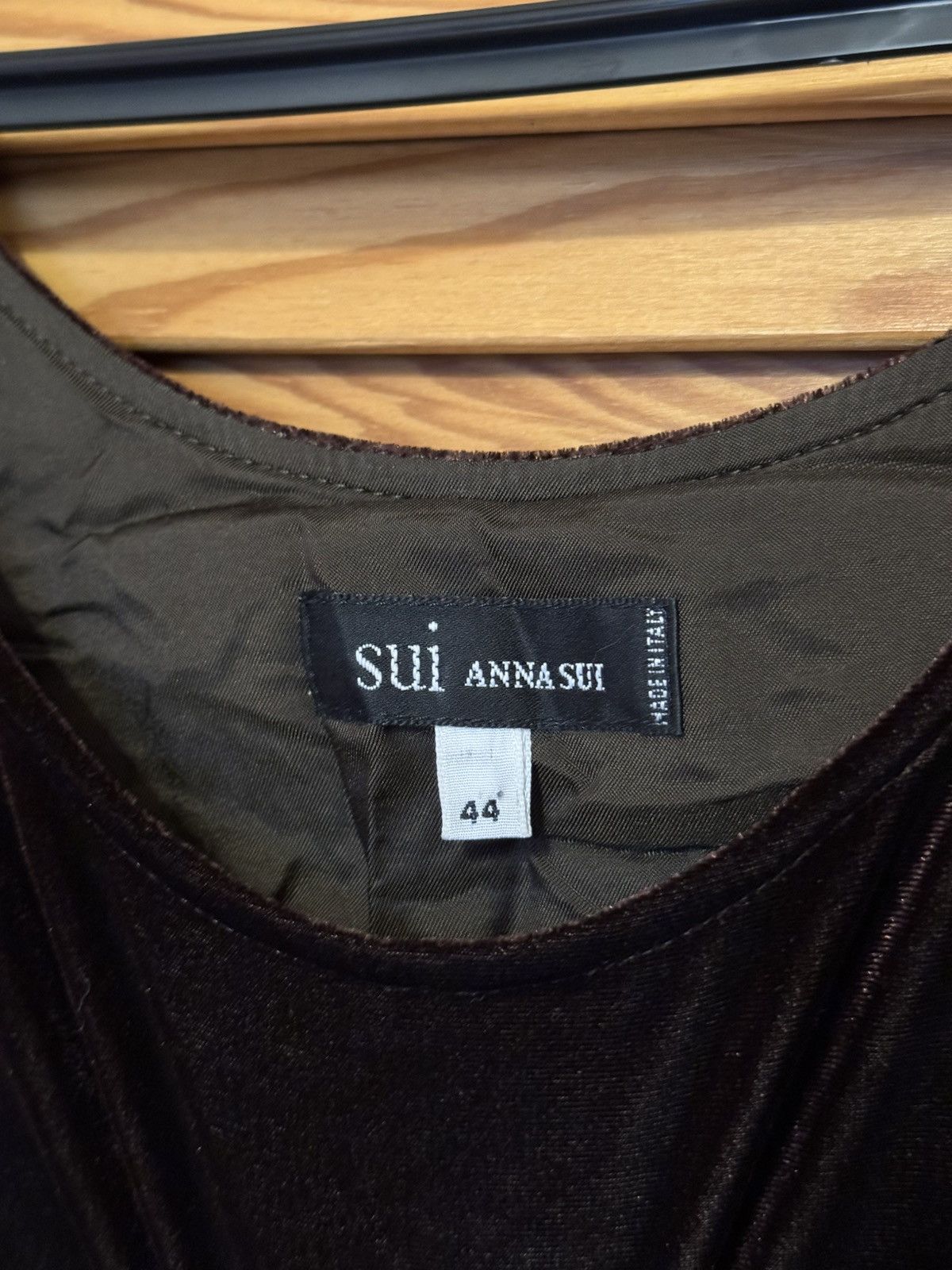 Anna Sui Brown long velour dress with thicker straps Anna Sui Size XXL / US 16-18 / IT 52-54 - 6 Thumbnail