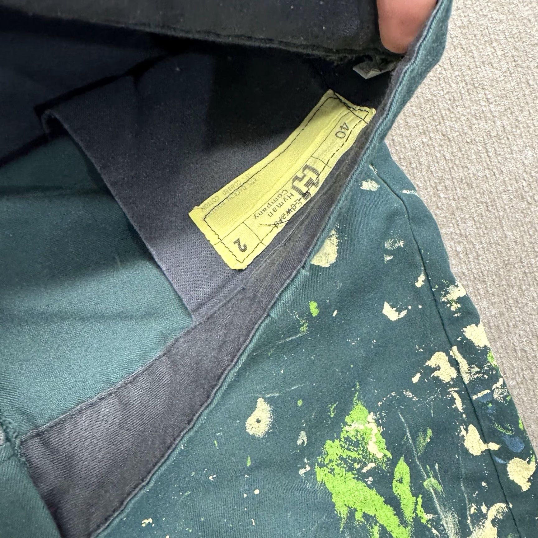 VINTAGE Chino Pants Mens 38x29 Workwear Green USA Made Zip Fly 70s