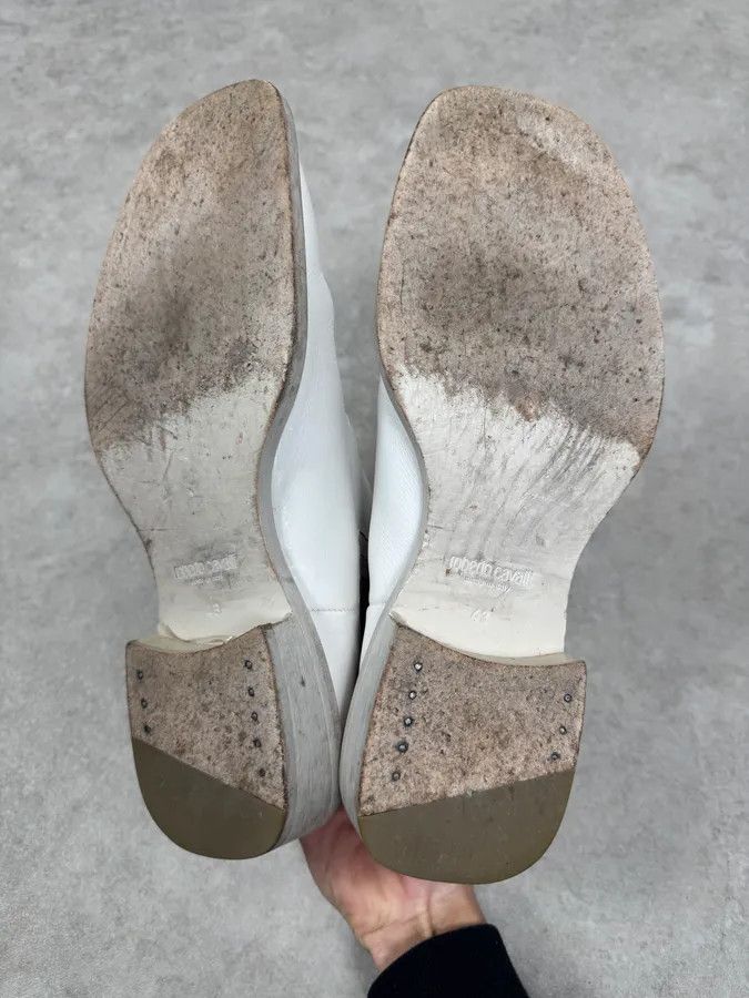 Roberto Cavalli 2010s Roberto Cavalli White Avant-Garde Leather Boots Size US 10 / EU 43 - 5 Thumbnail