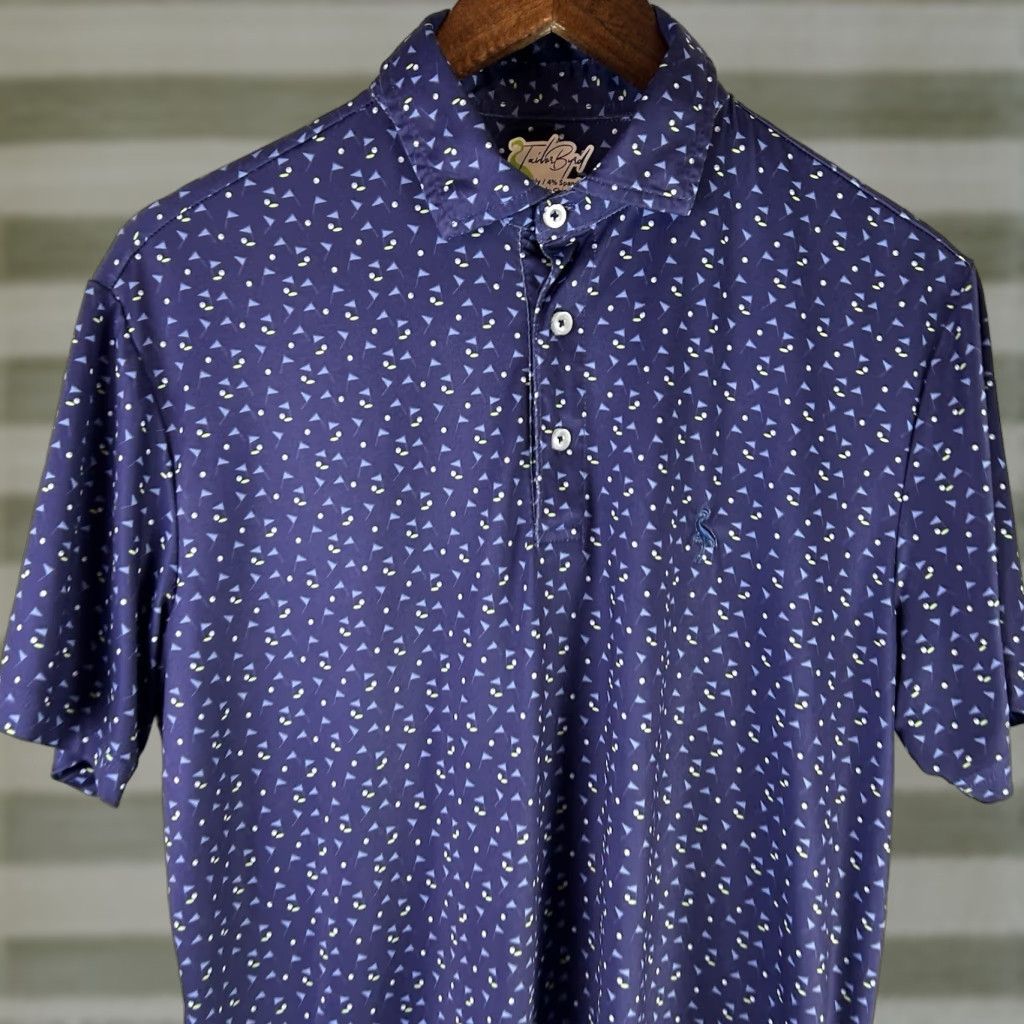 Tailorbyrd TAILORBYRD Golf Polo Shirt Men's Medium Short Sleeve Purple All Over Print Size US M / EU 48-50 / 2 - 1 Thumbnail