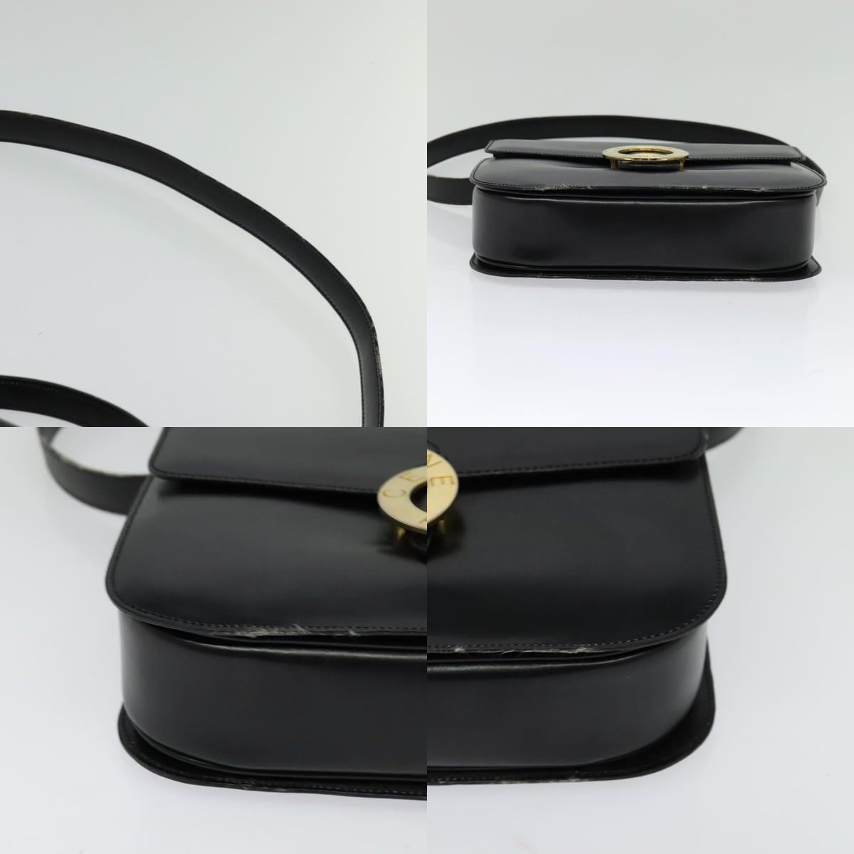 Celine CELINE Hand Bag Leather Black Gold Size ONE SIZE - 10 Thumbnail