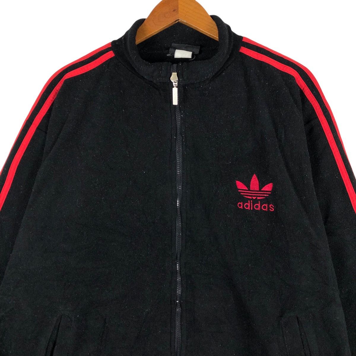 Adidas ADIDAS Nice Black Full Zip Fleece Sweater Size US M / EU 48-50 / 2 - 2 Thumbnail