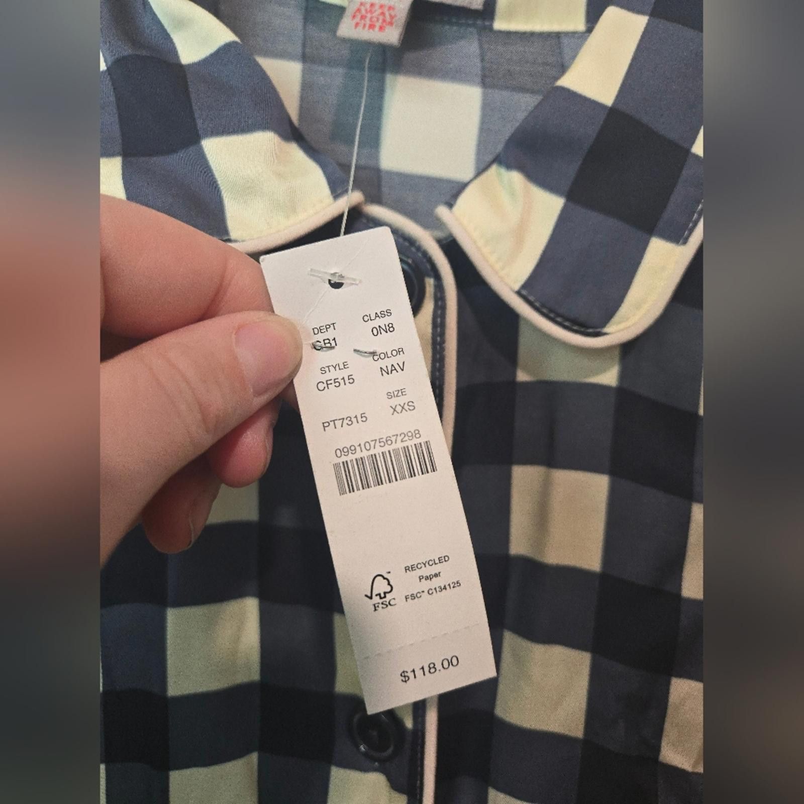 J.Crew J Crew Soft Shine Pajama Top In Gingham Size ONE SIZE - 5 Thumbnail
