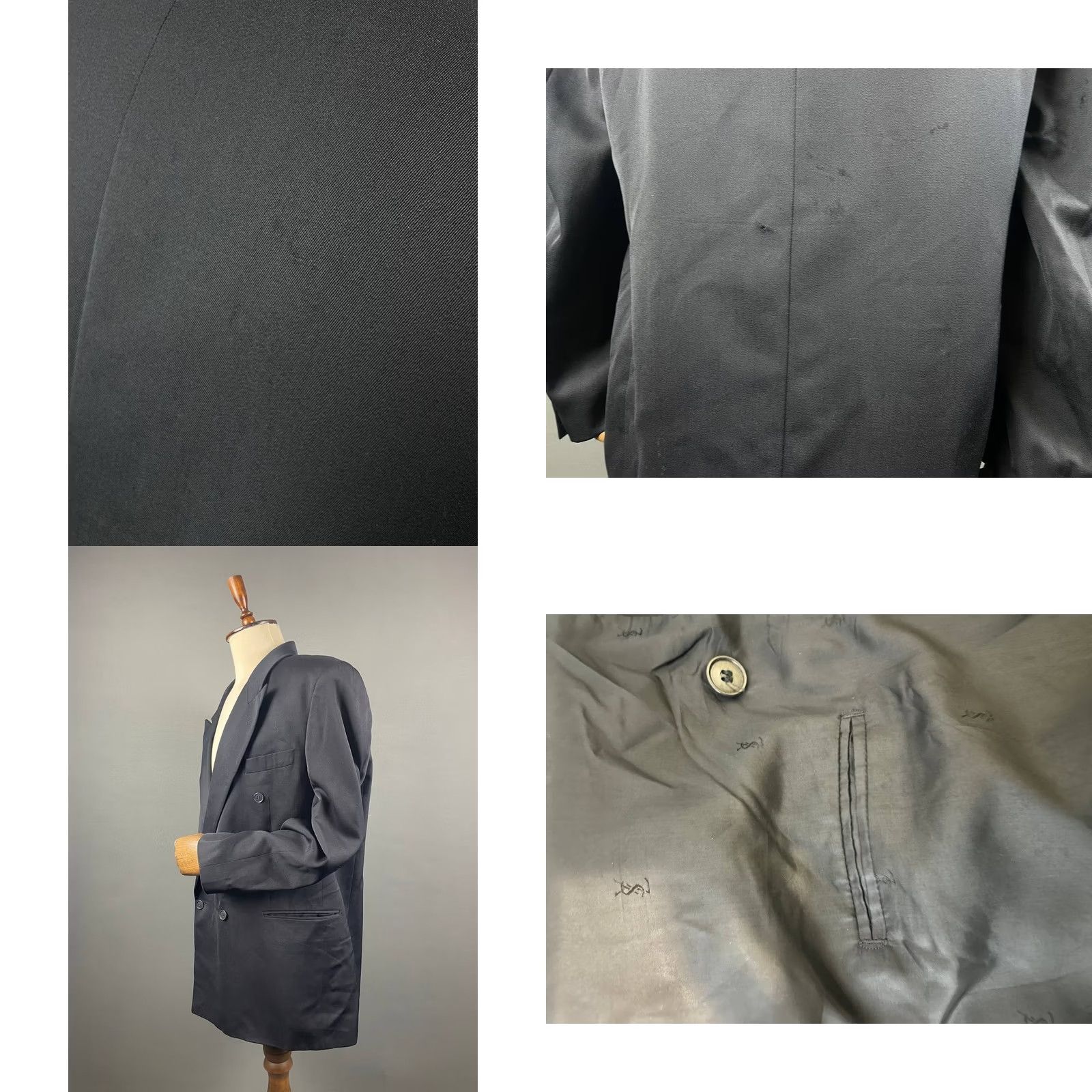 Yves Saint Laurent Yves Saint Laurent Blazer Jacket Mens Black Button Front Solid Mid-Length Regular Fit Knit Lightweight Breathable Casual Formal Vintage No Size US M / EU 48-50 / 2 - 9 Thumbnail
