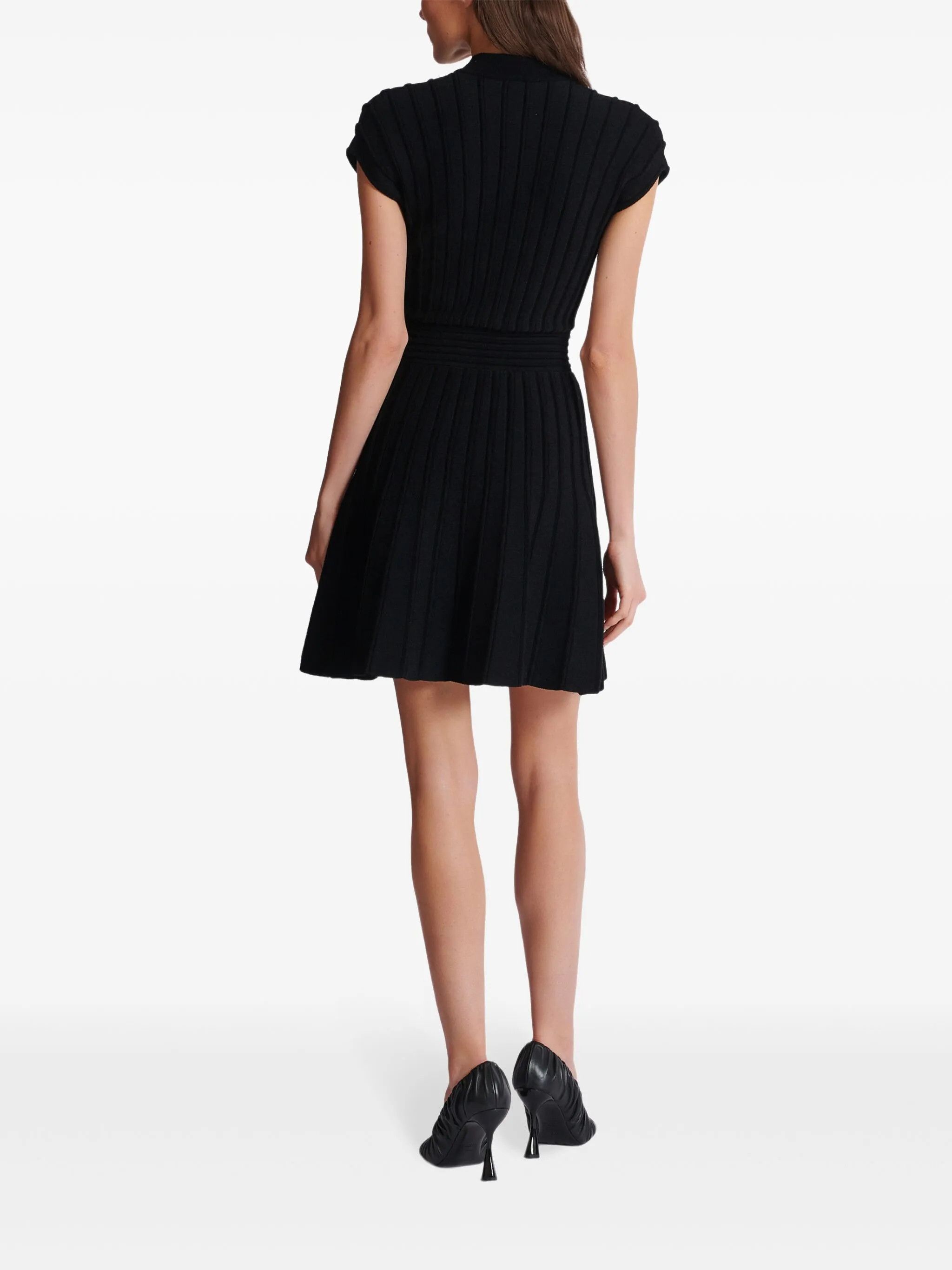 Balmain o1s1wg111025 Velvet Mini Dress in Black Size S / US 4 / IT 40 - 4 Thumbnail