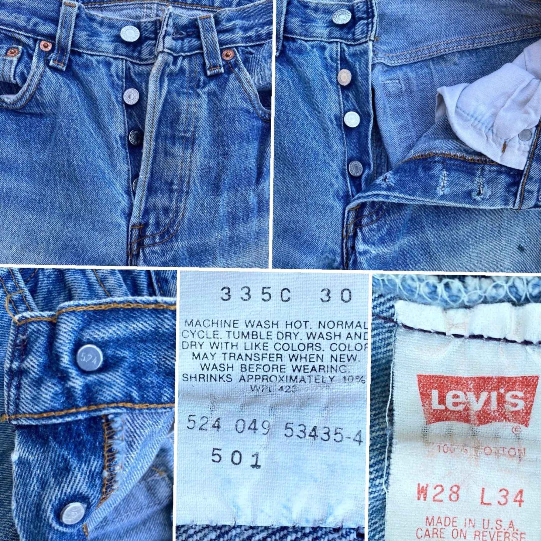 Levi's VINTAGE Levi’s 501 Jeans Worn Distressed USA Size W 28 L 34 Measure W 27 L 30.5 Levi's 501 Jeans Mens Denim Distressed USA Vintage 90s? Size US 28 / EU 44 - 4 Thumbnail