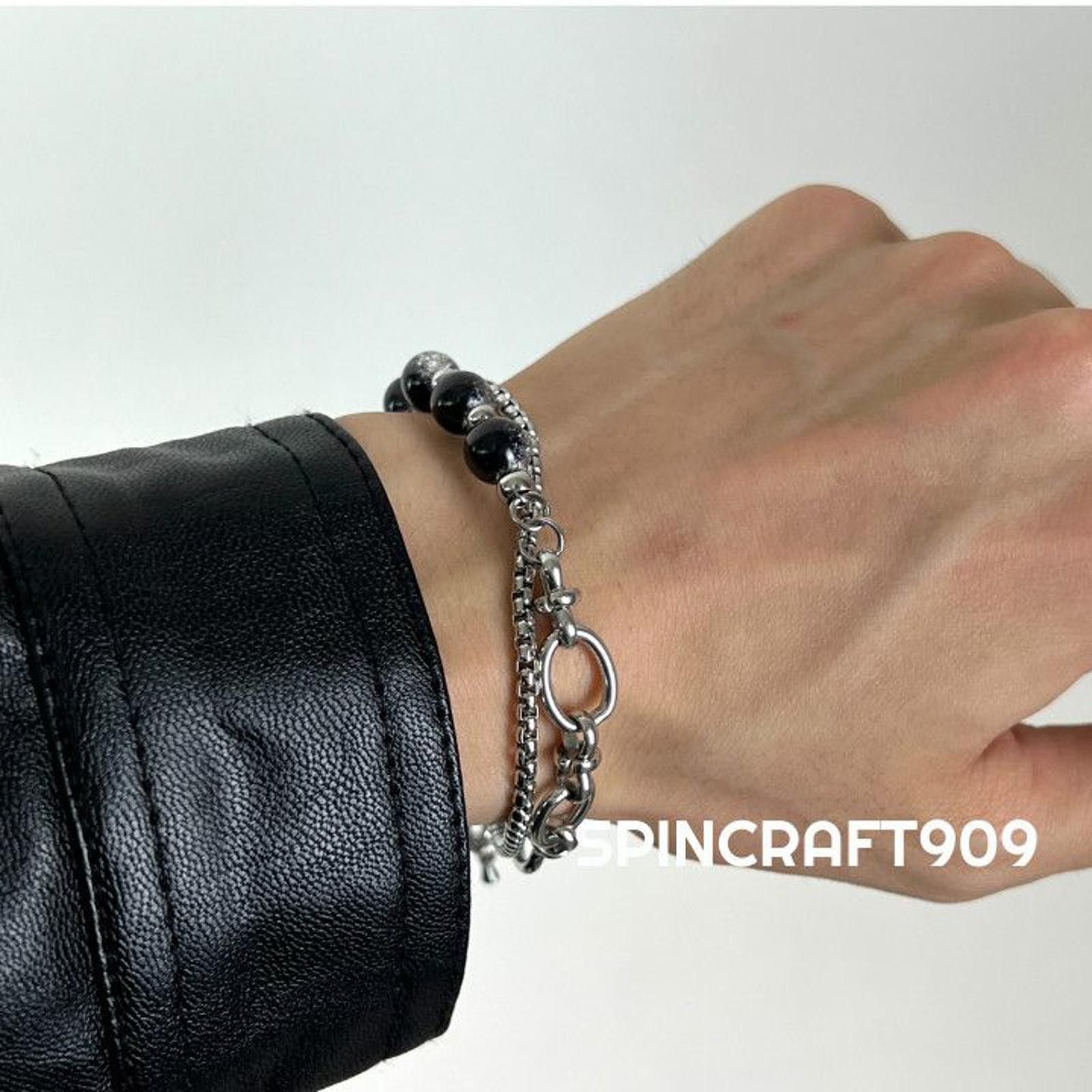 Jewelry Ball Crystal Silver Chain Link Bracelet Size ONE SIZE - 1 Thumbnail