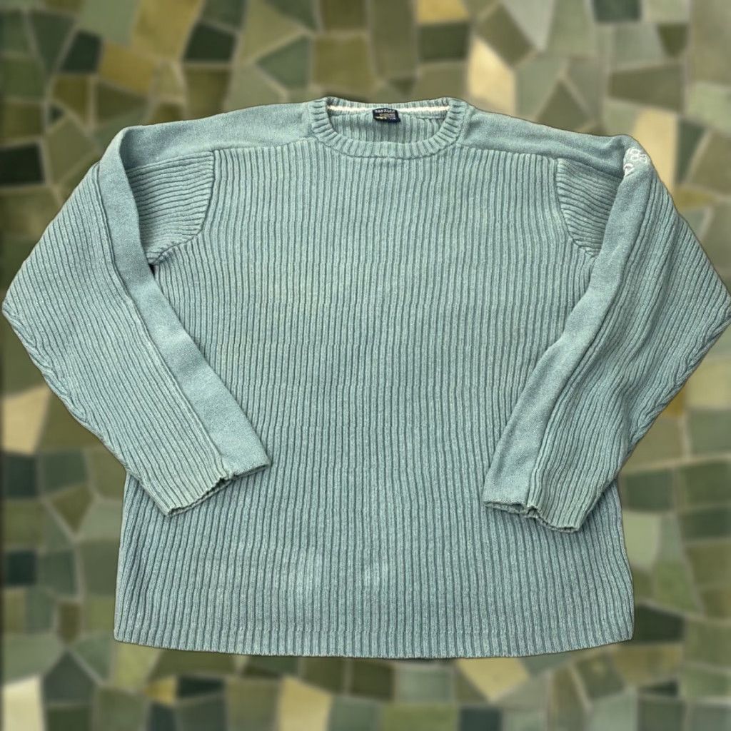 Nautica VINTAGE Nautica Men’s Blue Embroidered Knit Sweater Large Crewneck Pullover Casual Size US L / EU 52-54 / 3 - 1 Thumbnail