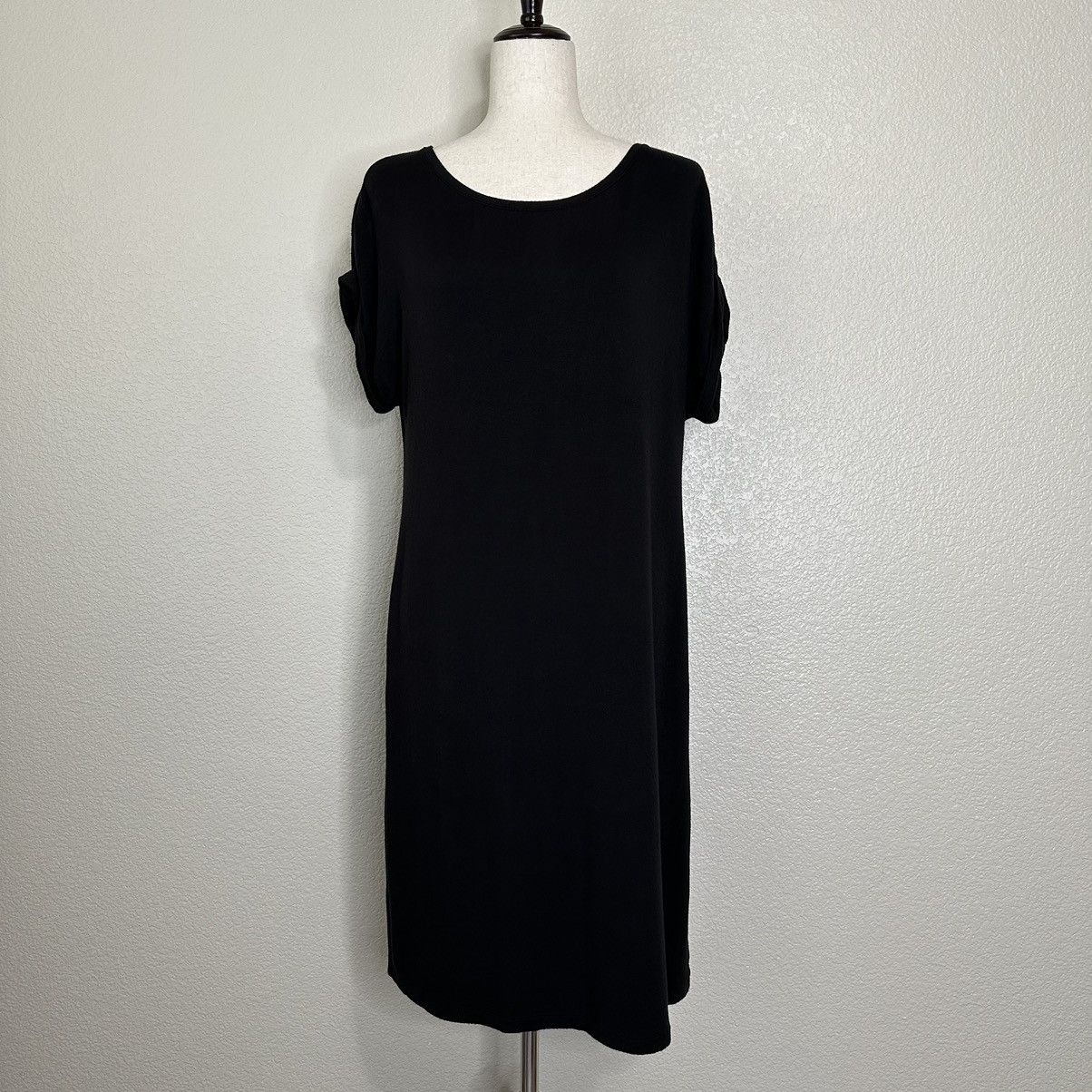 slim fit dress slacks Long Fold Dress in Black | Zero + Maria Cornejo main image 1