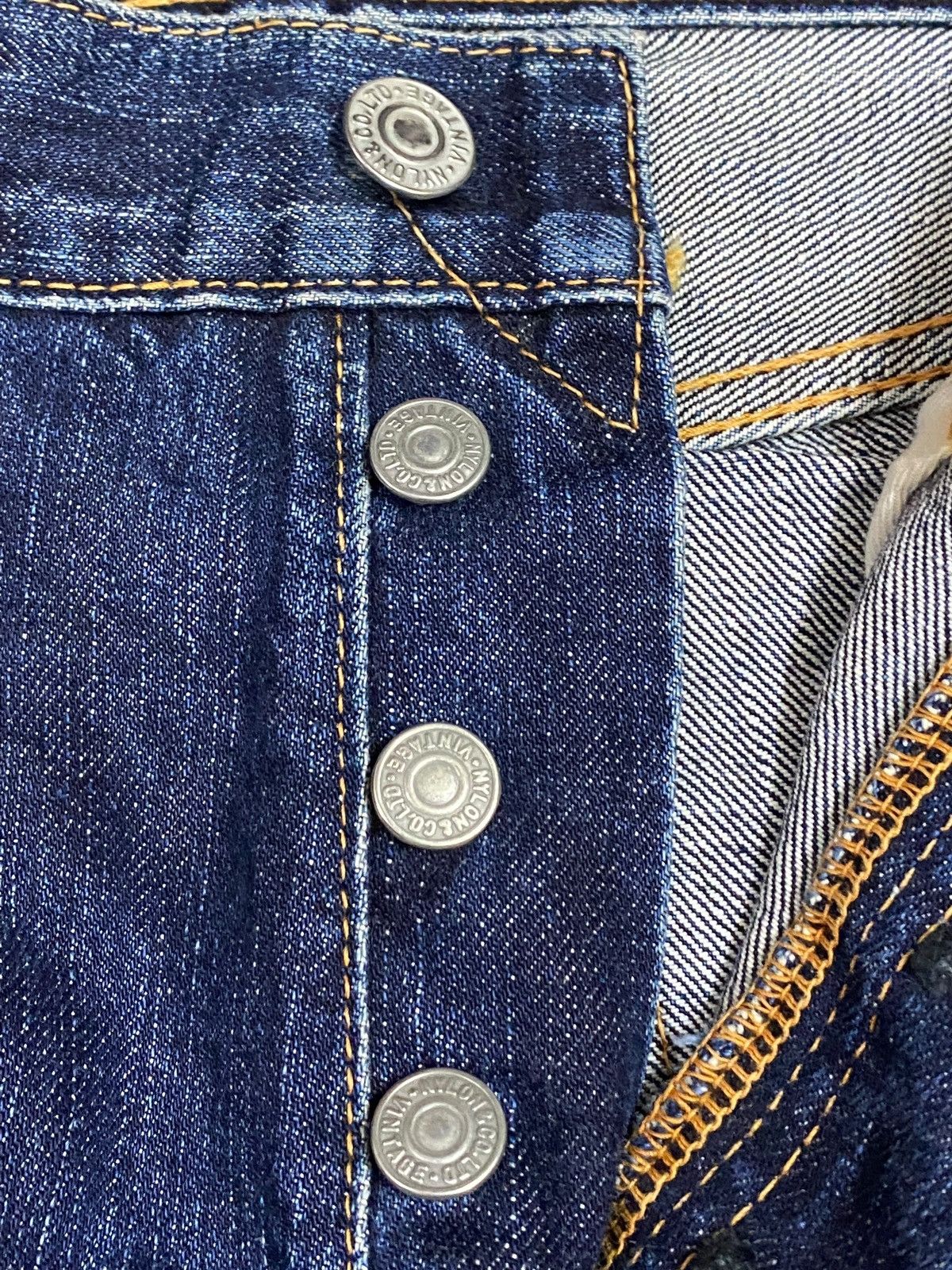 Japanese Brand Vintage Nylon Blue Wash Distressed Loose Jeans Size US 29 - 7 Thumbnail
