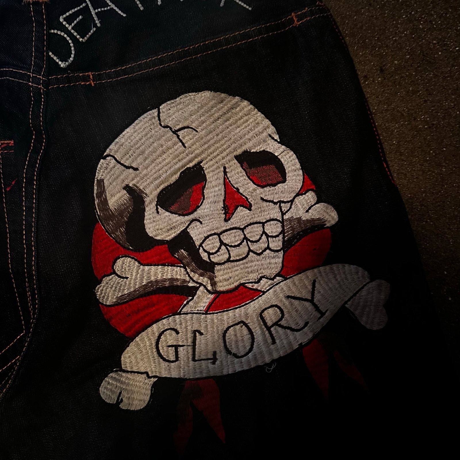 Ed Hardy ed hardy jeans death or glory skull embroidery jeans Size US 30 / EU 46 - 7 Thumbnail