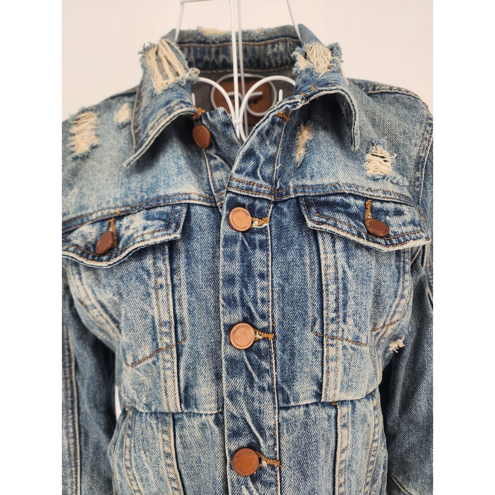 BLANKNYC Blank NYC Distressed Denim Jacket - Women's Size XS Size XS / US 0-2 / IT 36-38 - 3 Thumbnail