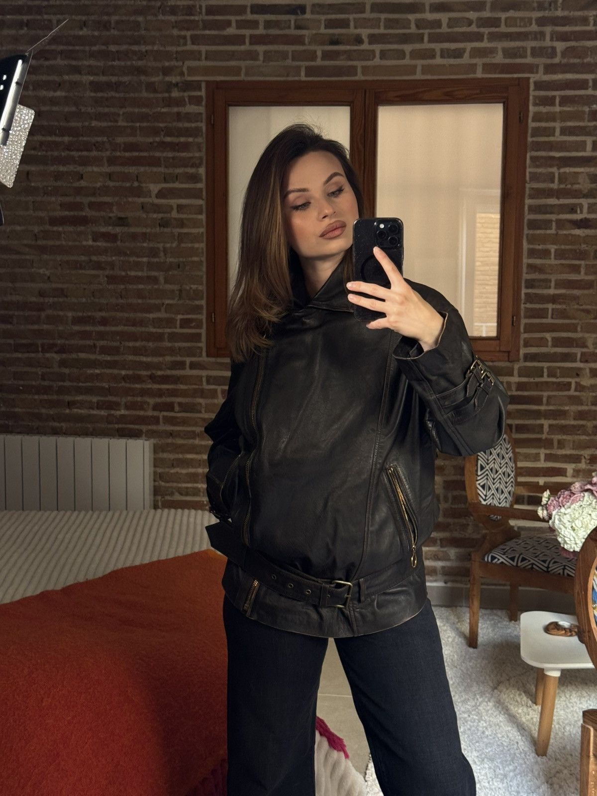 Pinko Pinko Bora Chiodo Leather Jacket Black Size S / US 4 / IT 40 - 13 Thumbnail