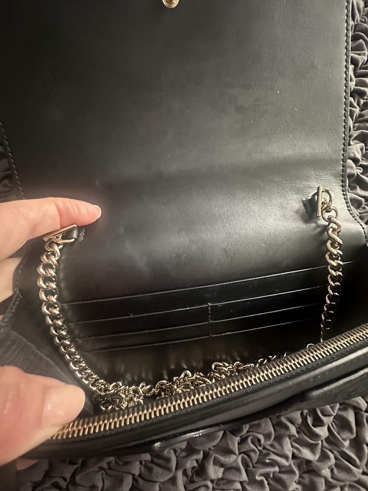 Gucci Guccissima Signature Bowy Chain Wallet Black Size ONE SIZE - 5 Thumbnail