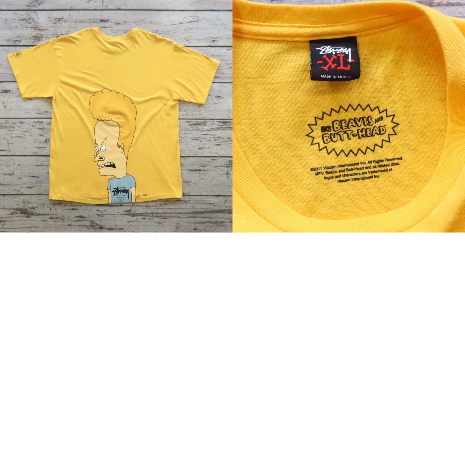 Vintage VINTAGE Stussy Beavis and Butt-Head Tee Shirt XL Yellow Mens SS T-Shirt Size US XL / EU 56 / 4 - 10 Thumbnail