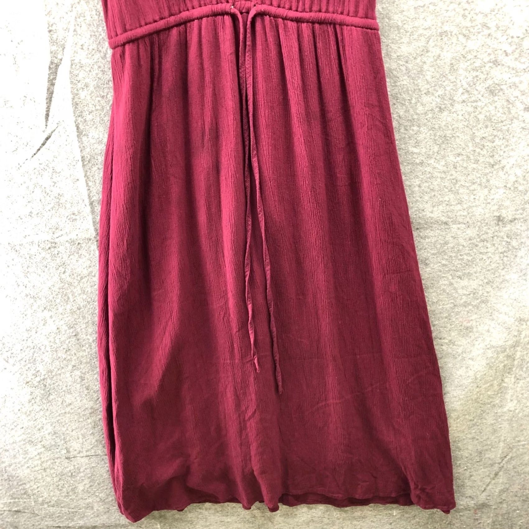 Gap Gap Halter Midi Dress Womens S Burgundy Red Crepe Sleeveless A-Line V-Neck Size S / US 4 / IT 40 - 4 Thumbnail