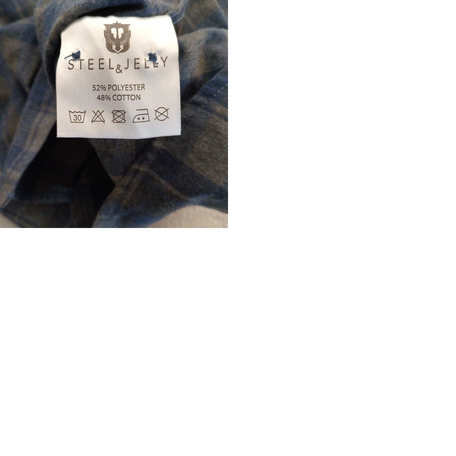 Vintage Steel & Jelly Shirt Mens Medium Blue Plaid Long Sleeve Button-Down Cotton Blend Size US M / EU 48-50 / 2 - 9 Thumbnail
