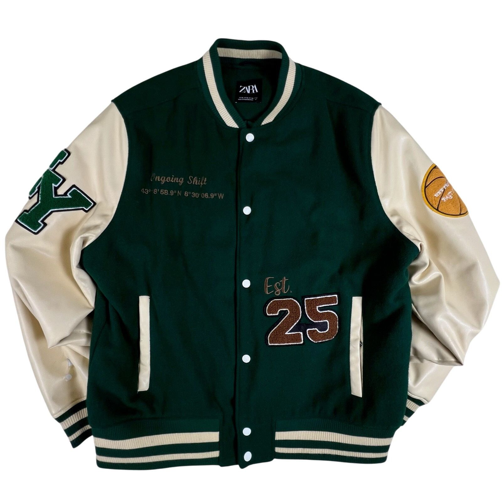 Zara Zara “Crystal Clear” Varsity Jacket XL Embroidered Cactus Size US XL / EU 56 / 4 - 4 Thumbnail