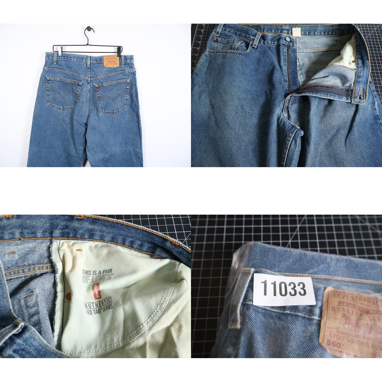 Levi's VINTAGE Levi's 560 Jeans Men's 36 x 30 Loose Fit Tapered Leg Blue Denim Jeans 90s Grunge Retro Mens Size US 36 / EU 52 - 10 Thumbnail