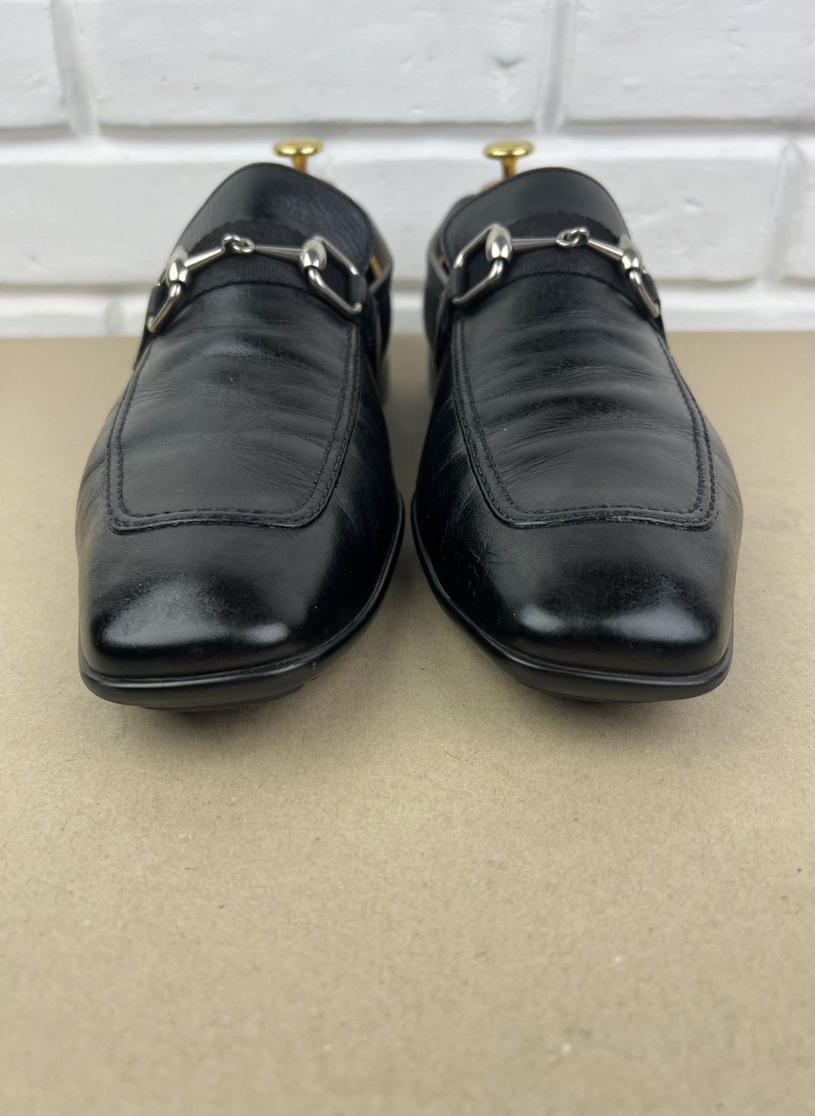 Gucci GUCCI Loafers Leather Slip Ons Shoes HORSEBIT Web Stripe Men Size US 11 / EU 44 - 5 Thumbnail