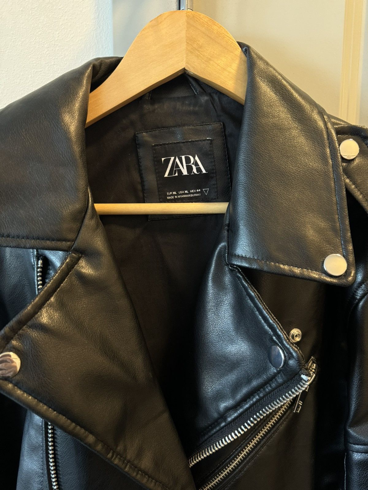 Zara Men’s Zara Synthetic Leather Biker Moto Jacket XL Size US XL / EU 56 / 4 - 2 Thumbnail
