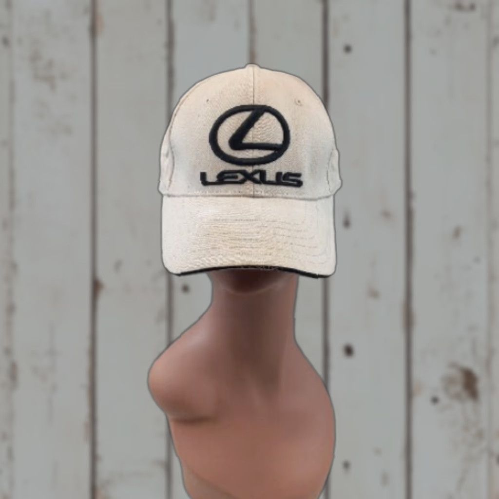 Spell Lexus Hat Cap Unisex Beige Tan Logo Spell Out Adjustable Strap Baseball Cap Adults Size ONE SIZE - 1 Thumbnail