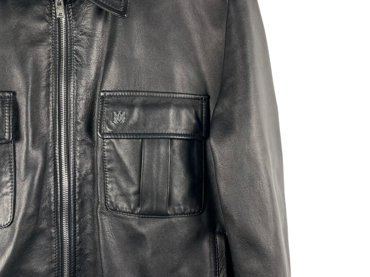 Amiri AMIRI Embroidered Collar Leather Jacket Size US M / EU 48-50 / 2 - 4 Thumbnail