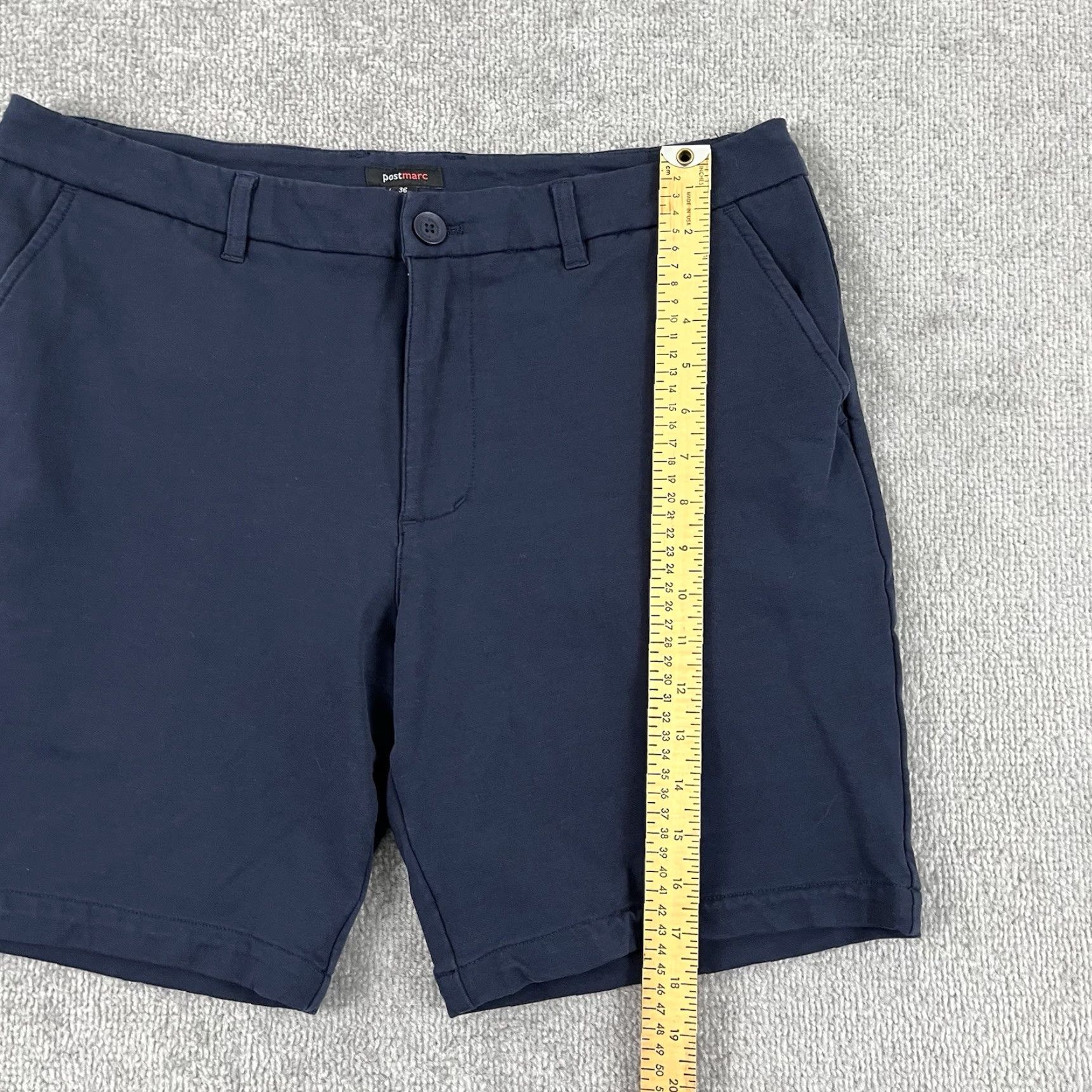 Vintage Post Marc Shorts Men 36 / 7.5" Washed Navy Blue Stretch Golf Chino Preppy Casual Size US 38 / EU 54 - 5 Thumbnail