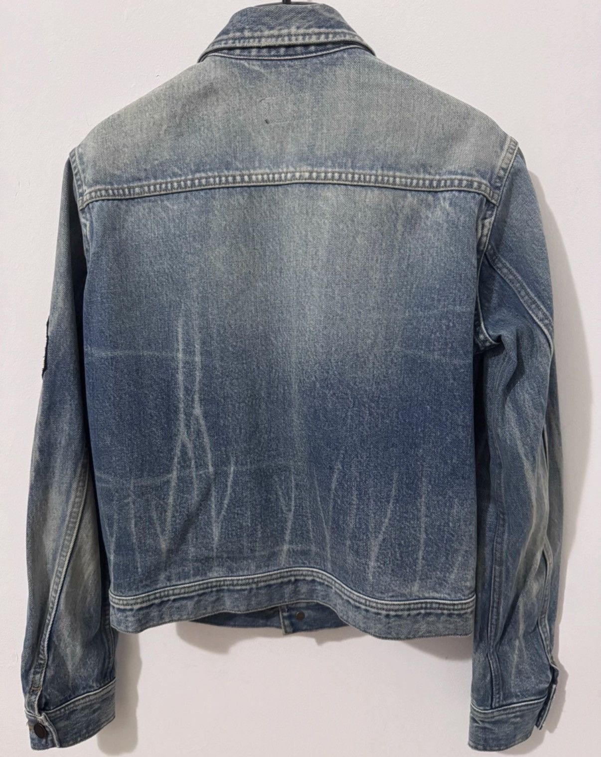 Saint Laurent Paris SLP) 16FW Light Blue Wave Gradient Medallion Denim Jacket Size US S / EU 44-46 / 1 - 2 Thumbnail