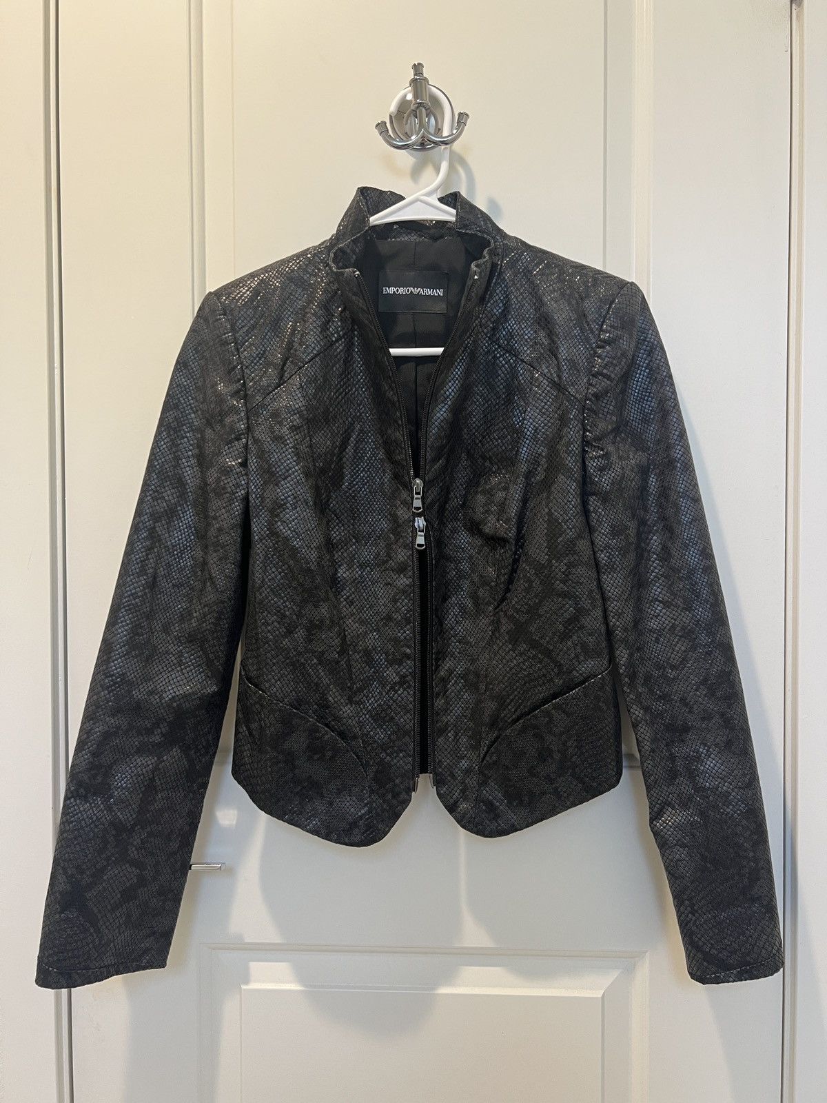 Emporio Armani Vintage Emporio Armani Snakeskin jacket Size S / US 4 / IT 40 - 2 Thumbnail