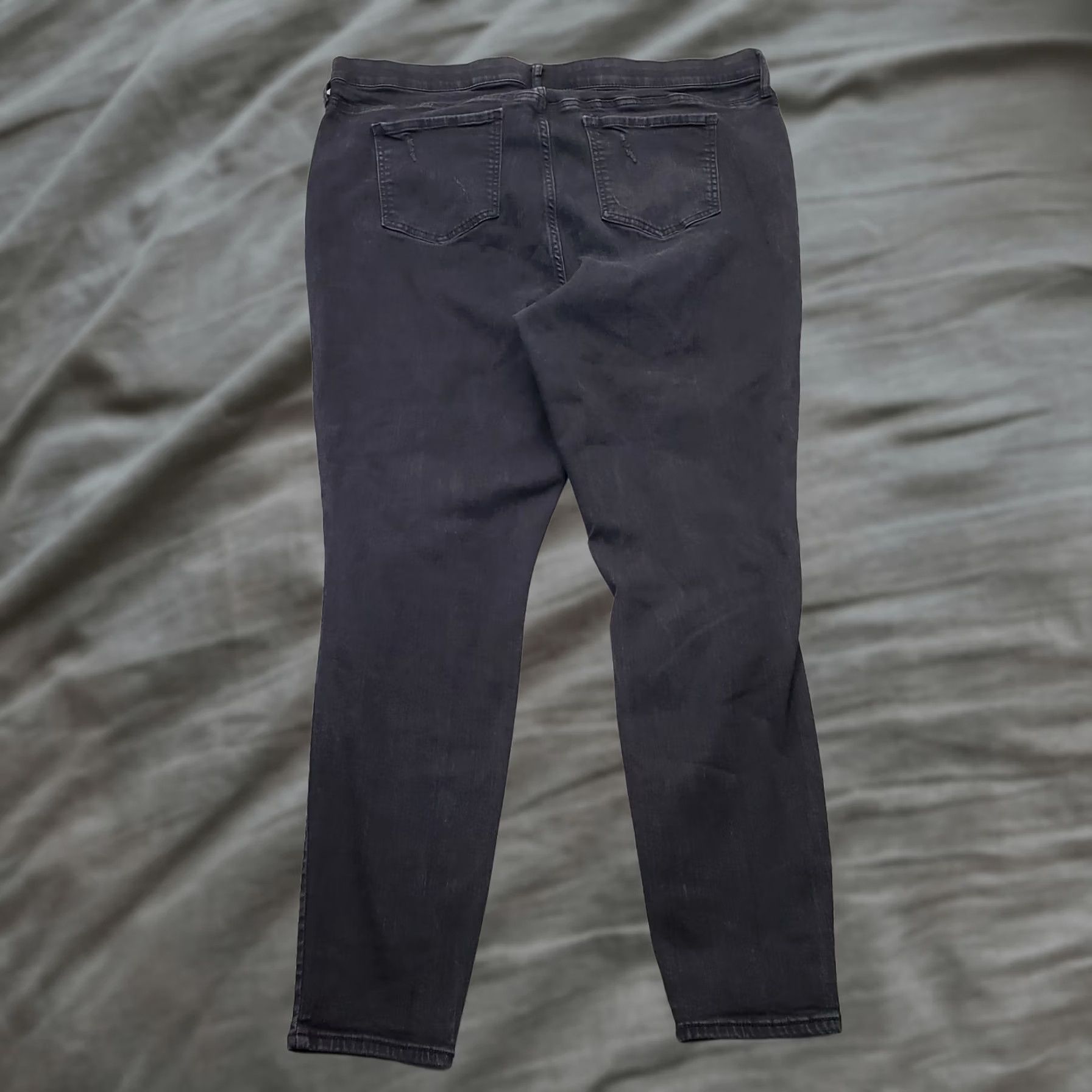 Torrid Torrid Womens Size 22T Black Denim Sky High Skinny Jeans Distressed Premium Stretch Size 40" / US 18 - 1 Thumbnail