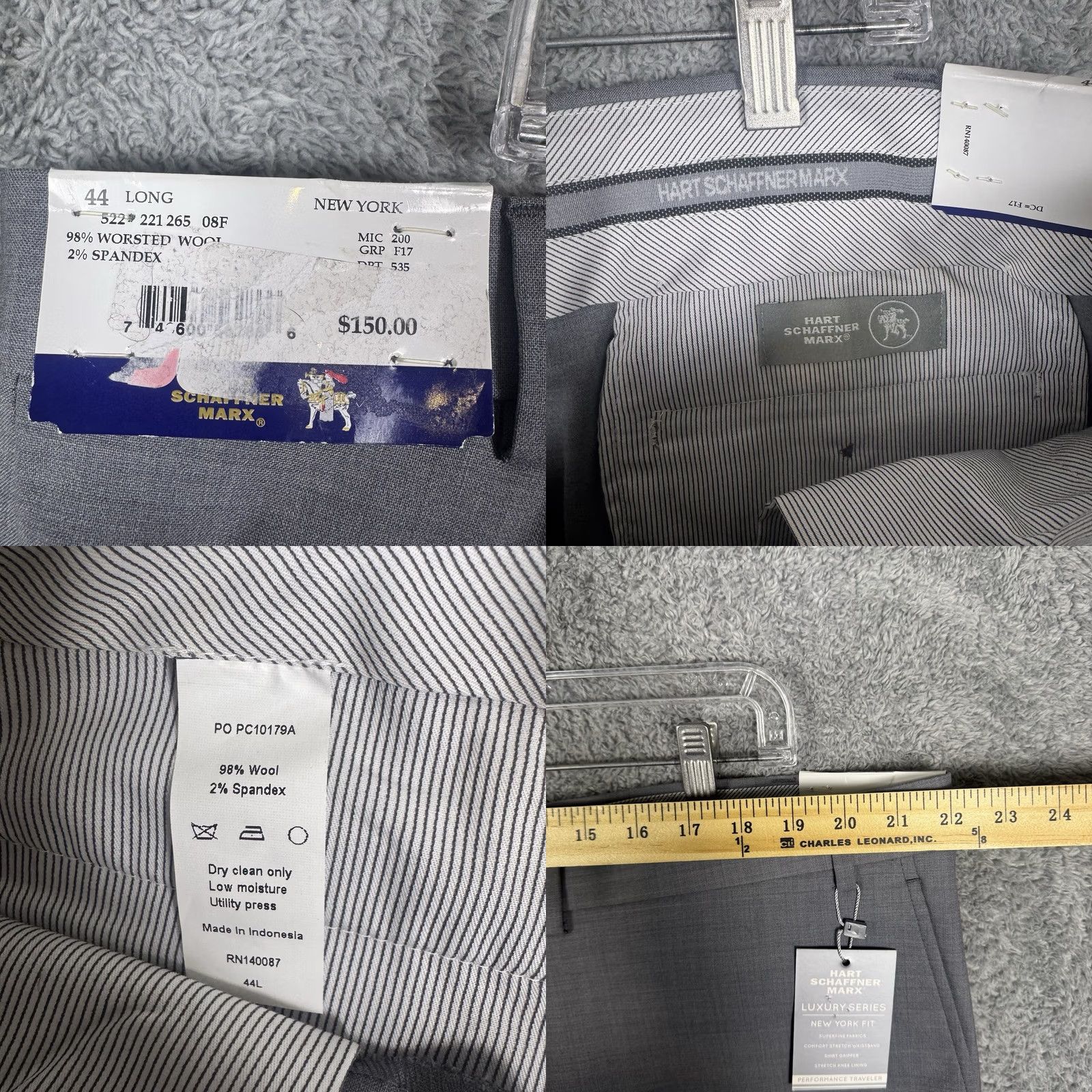 Hart Schaffner Marx Hart Schaffner Marx Pants Men's 44x40 Wool Size US 44 / EU 60 - 8 Thumbnail