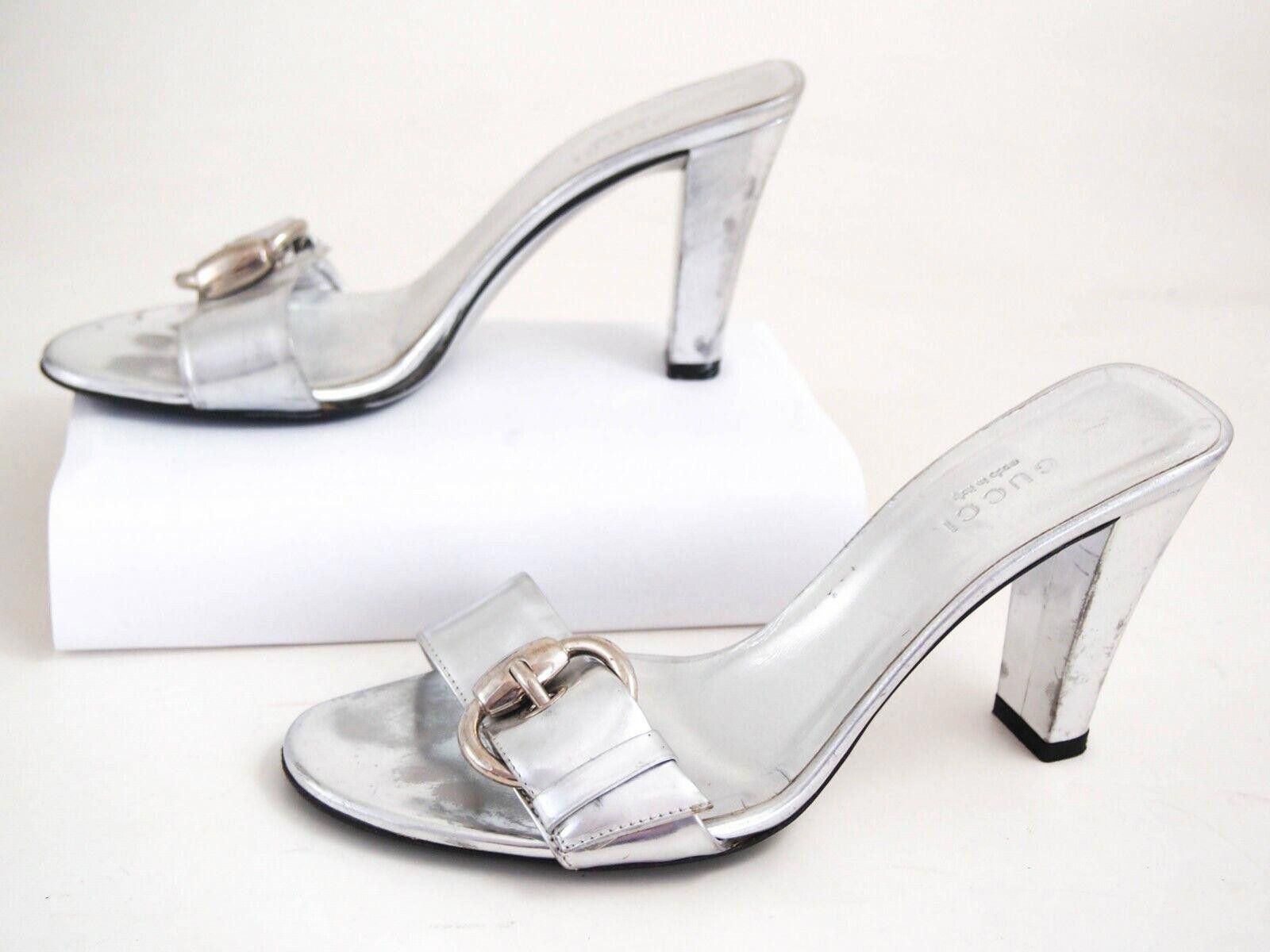 Gucci Gucci Horsebit Mules Sandals Heels Silver Leather US 6 EU 36 Size US 6 / IT 36 - 4 Thumbnail